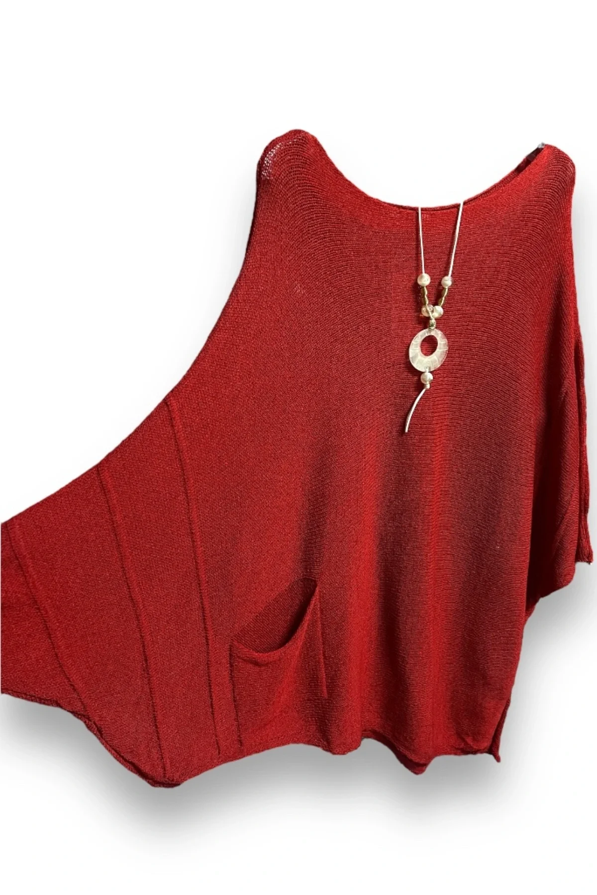 Merserize oversize asimetrik tek cepli triko