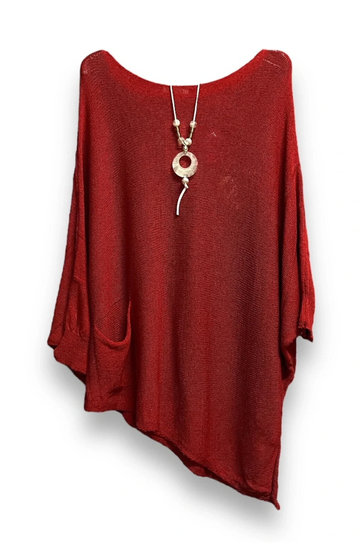 Merserize oversize asimetrik tek cepli triko