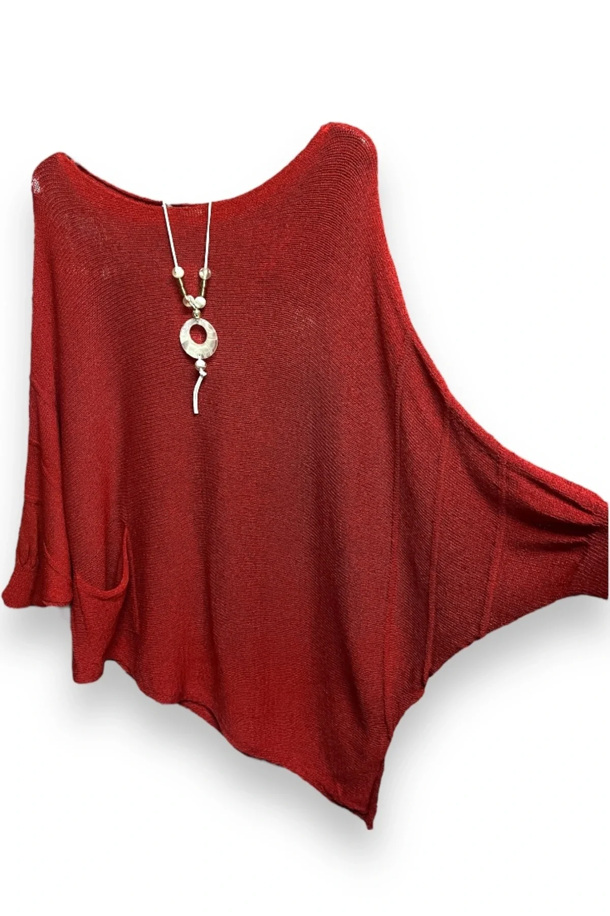 Merserize oversize asimetrik tek cepli triko