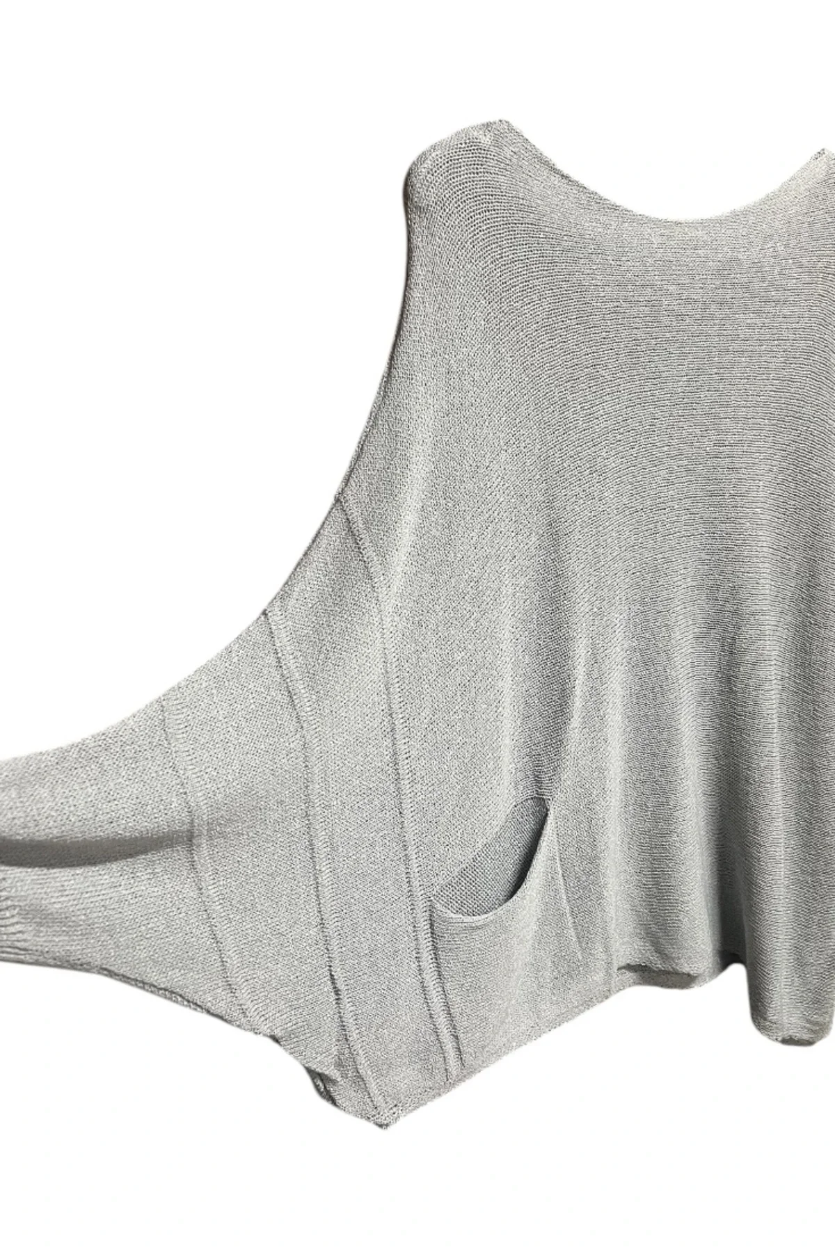 Merserize oversize asimetrik tek cepli triko