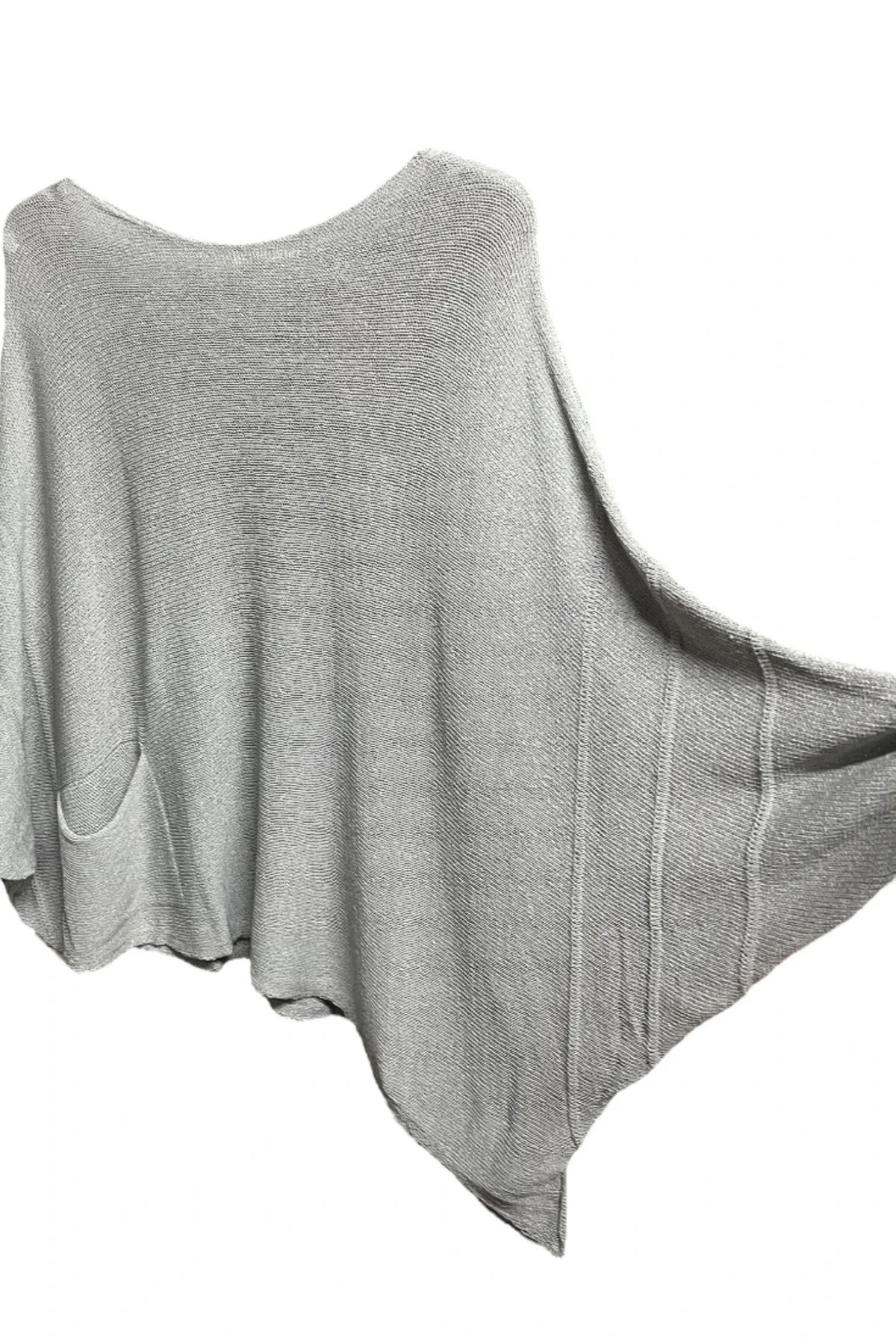 Merserize oversize asimetrik tek cepli triko