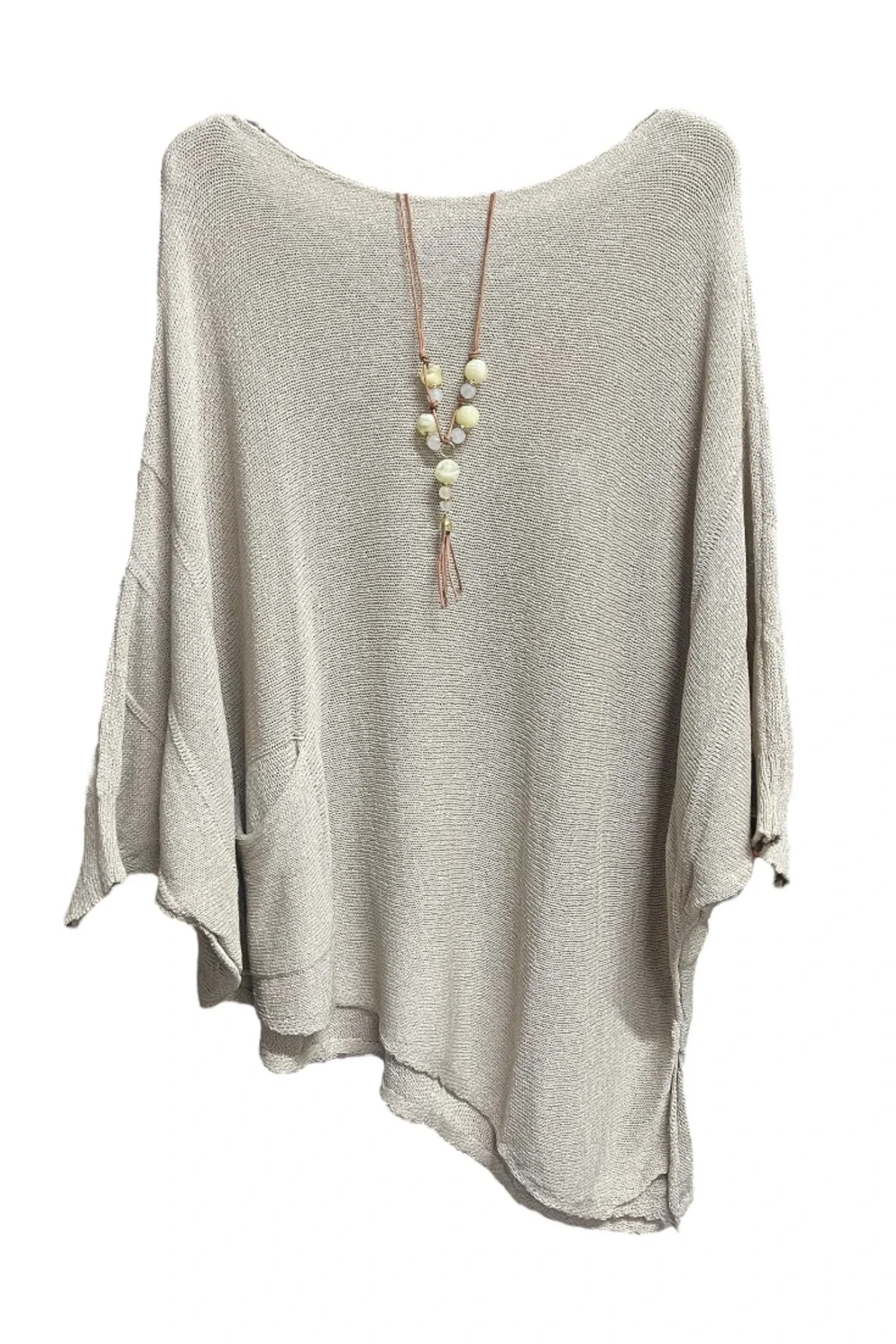 Merserize oversize asimetrik tek cepli triko