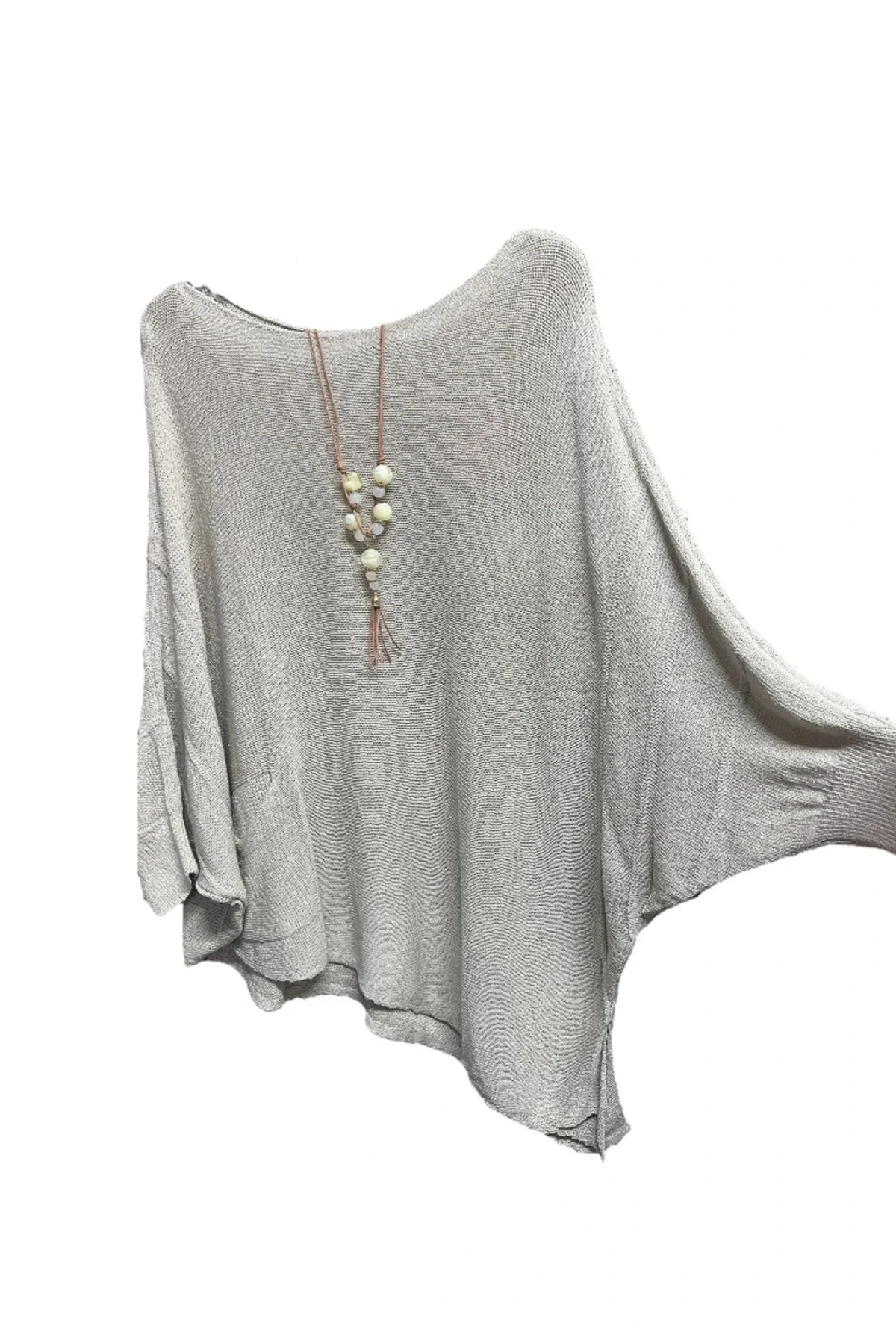 Merserize oversize asimetrik tek cepli triko