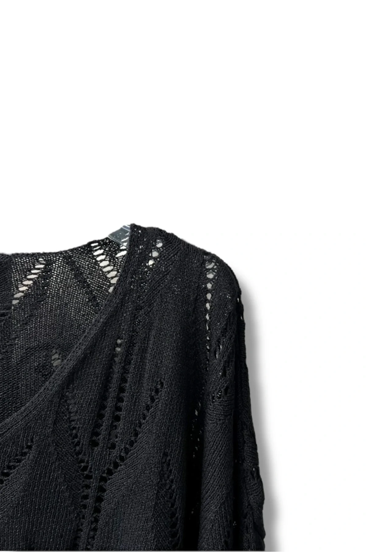 Oversize Ajurlu Merserize Triko Bluz Kadın V Yaka (38-52 Beden Uyumlu)