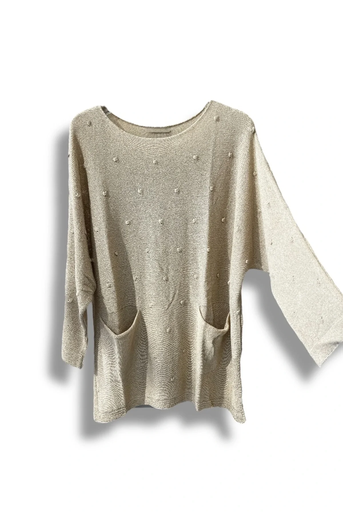 Merserize Triko Kadın Oversize Tunik - 38-52 Beden Uyumlu Standart Beden