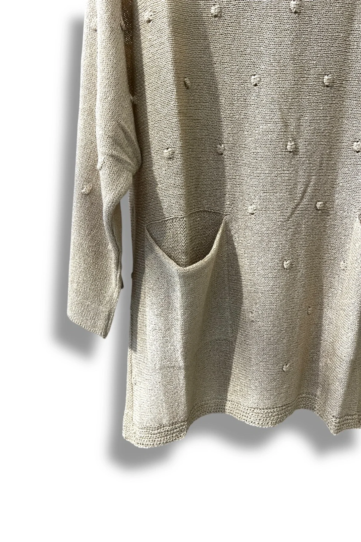 Merserize Triko Kadın Oversize Tunik - 38-52 Beden Uyumlu Standart Beden