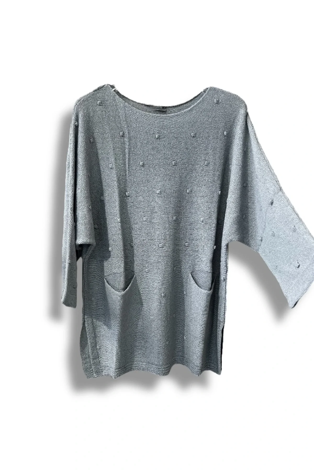 Merserize Triko Kadın Oversize Tunik - 38-52 Beden Uyumlu Standart Beden