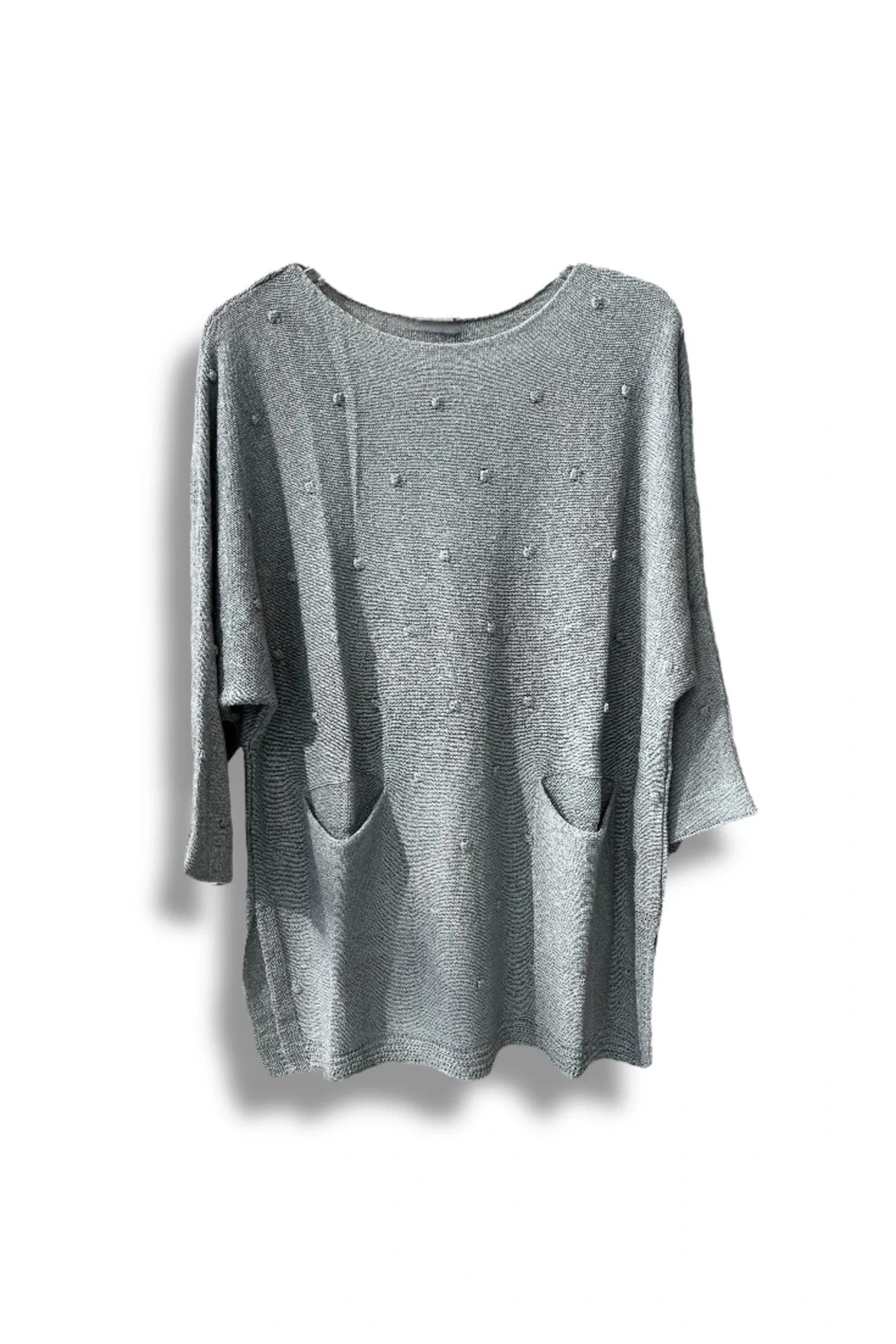 Merserize Triko Kadın Oversize Tunik - 38-52 Beden Uyumlu Standart Beden