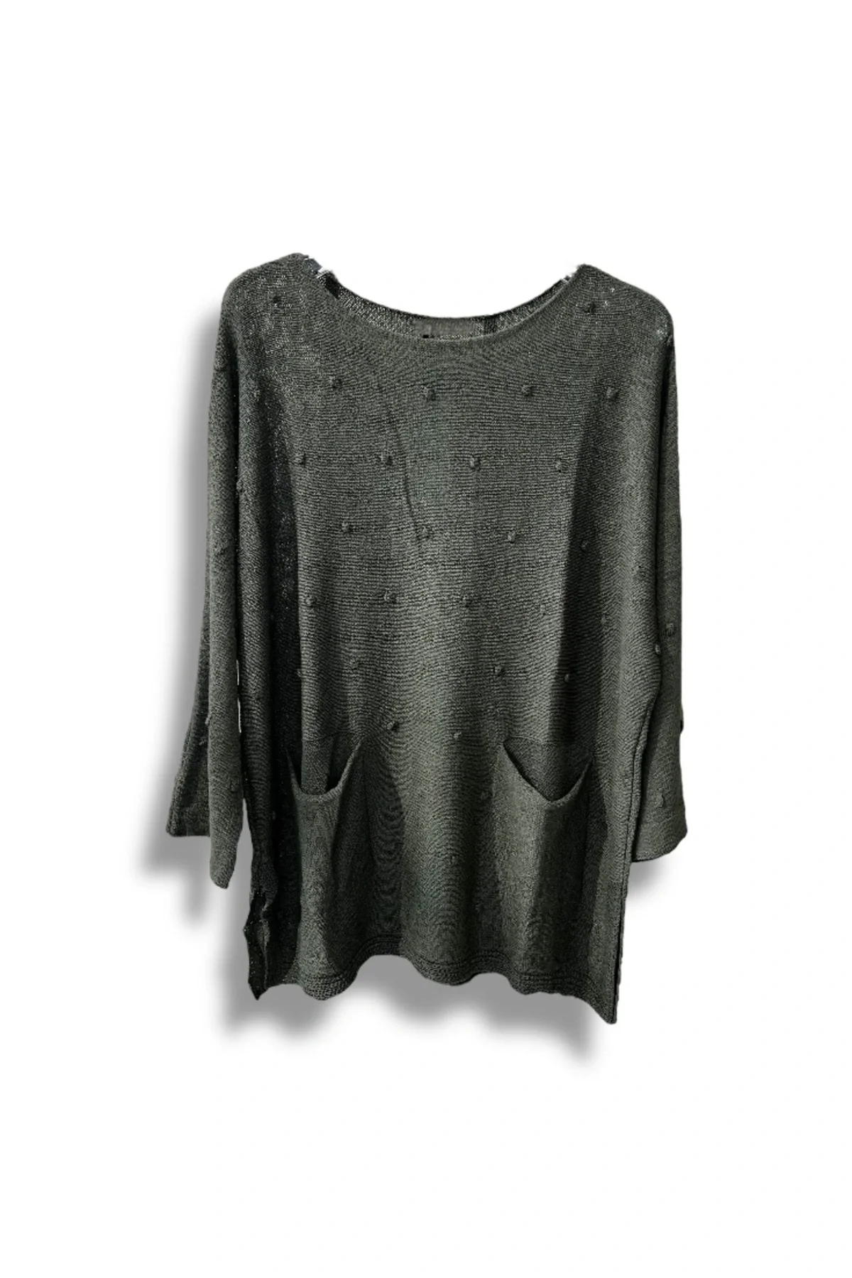 Merserize Triko Kadın Oversize Tunik - 38-52 Beden Uyumlu Standart Beden