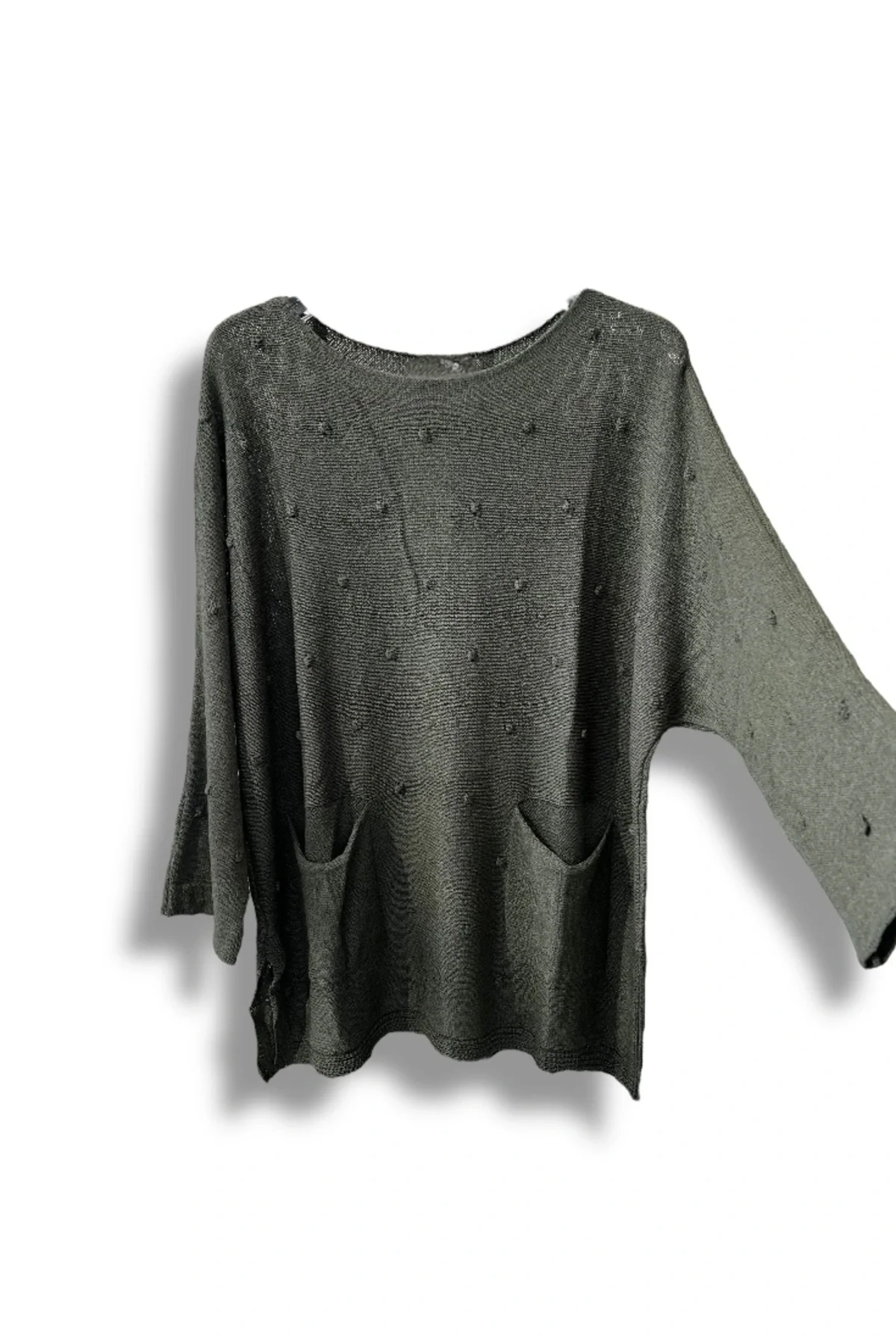 Merserize Triko Kadın Oversize Tunik - 38-52 Beden Uyumlu Standart Beden