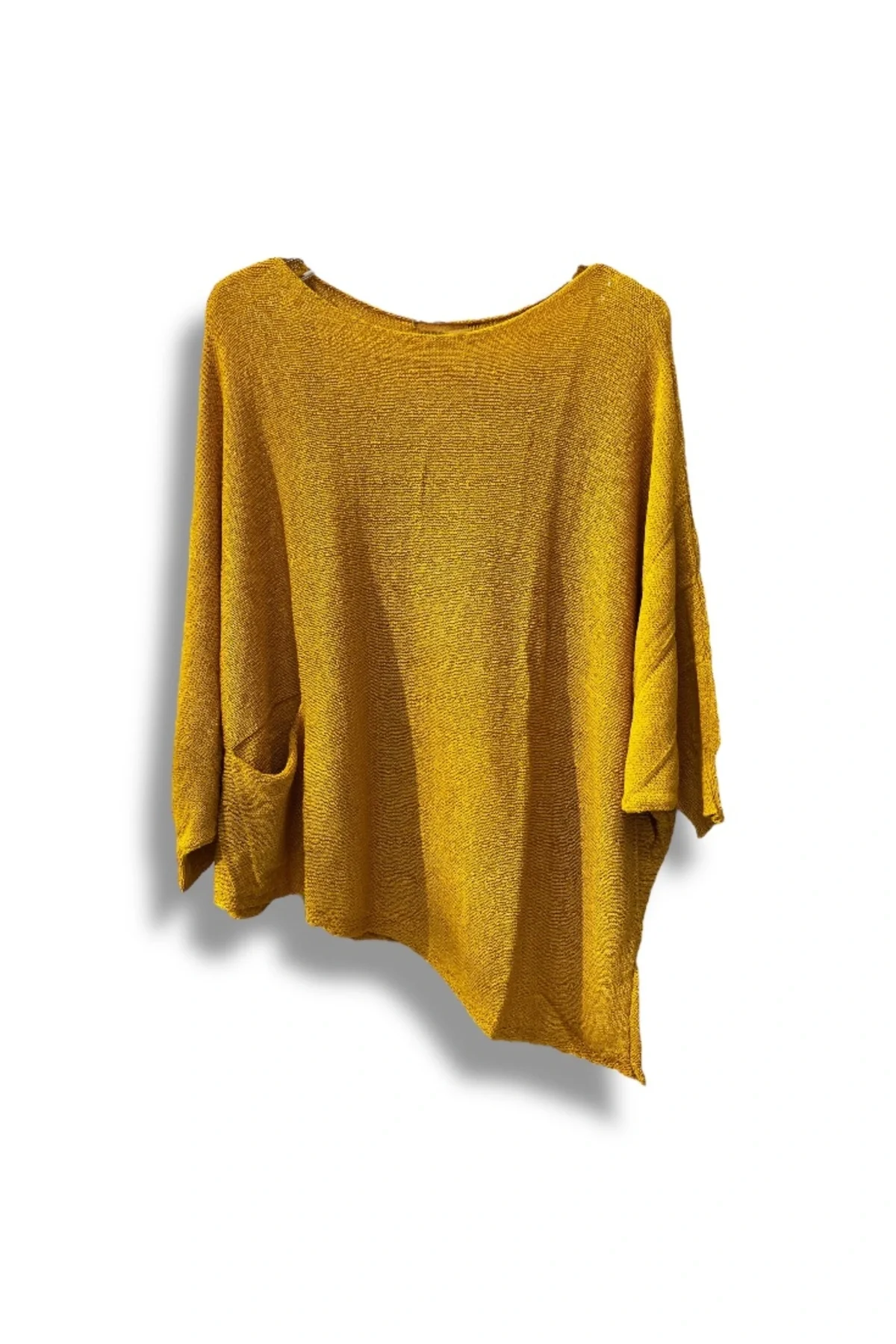 Oversize Cepli Merserize Bluz | 38-52 Beden Uyumlu Rahat Kalıp Triko