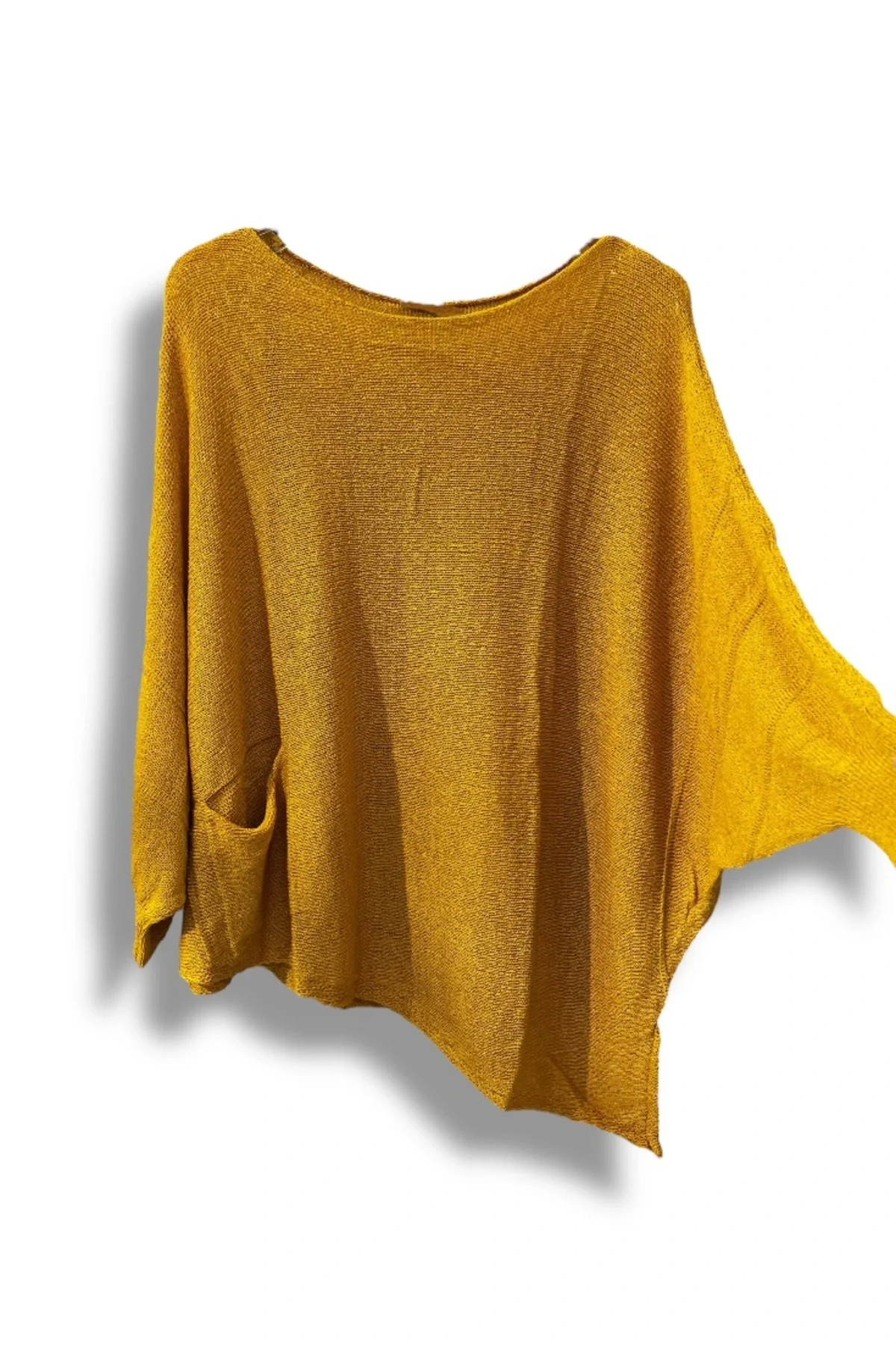 Oversize Cepli Merserize Bluz | 38-52 Beden Uyumlu Rahat Kalıp Triko