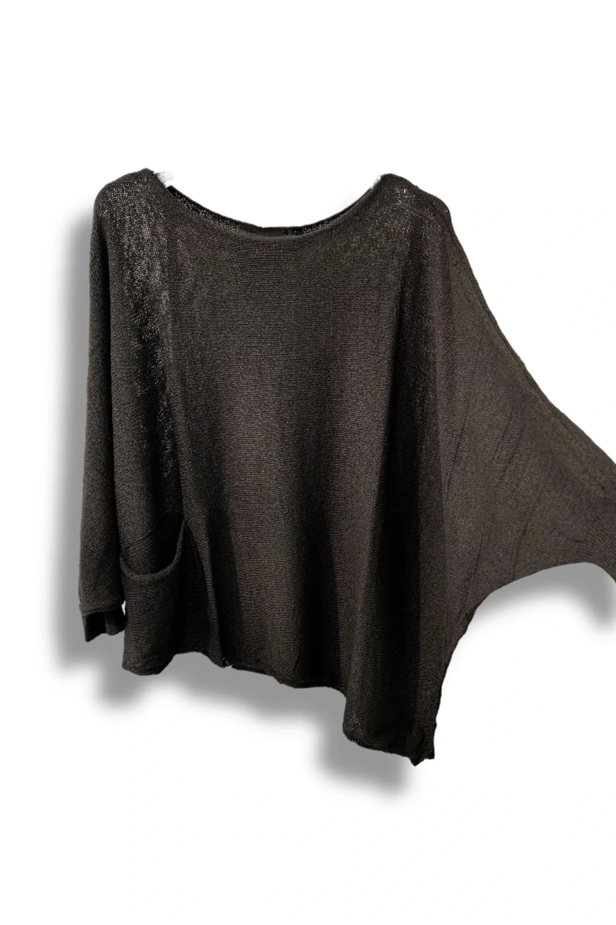 Oversize Cepli Merserize Bluz | 38-52 Beden Uyumlu Rahat Kalıp Triko