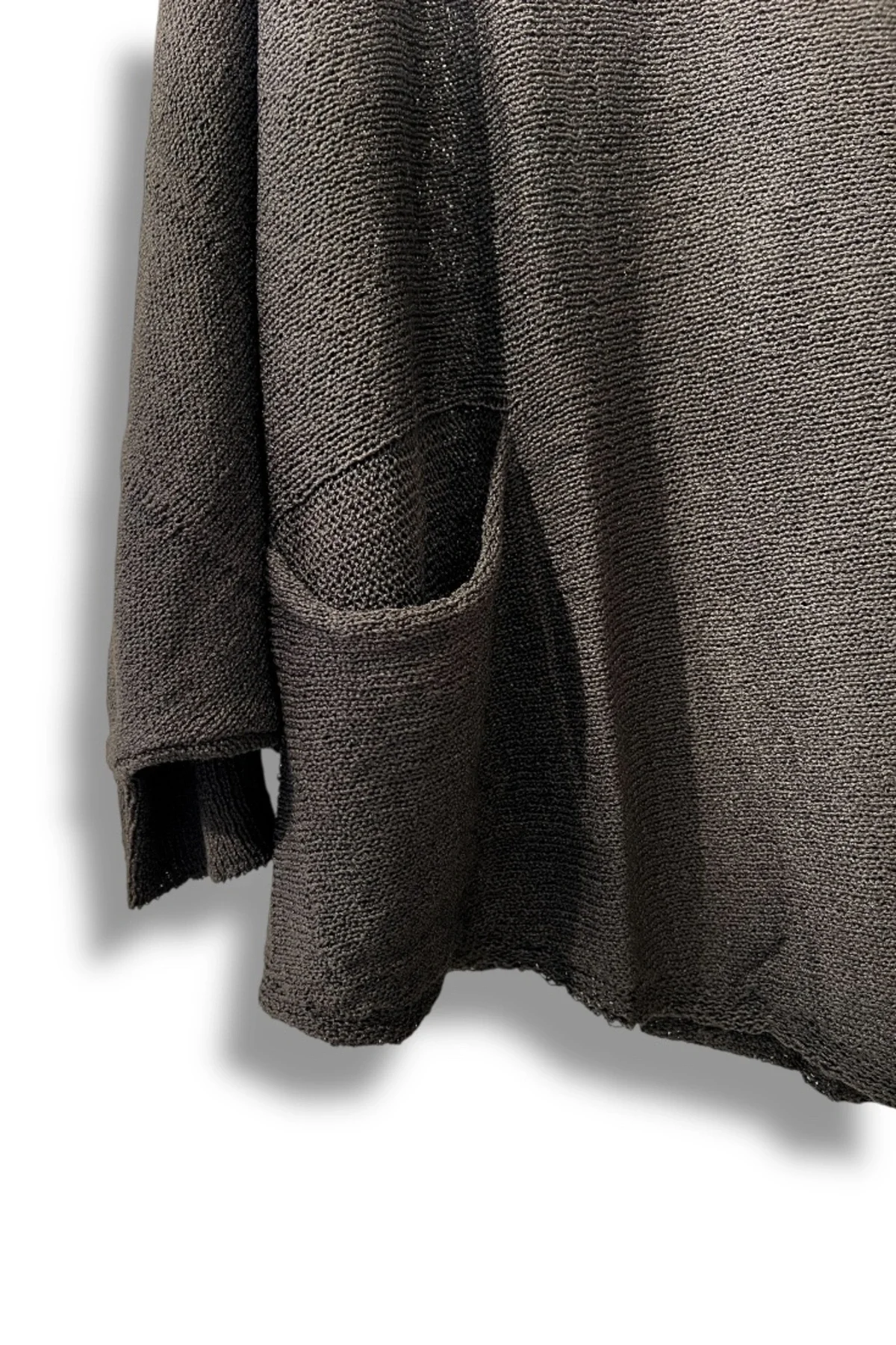 Oversize Cepli Merserize Bluz | 38-52 Beden Uyumlu Rahat Kalıp Triko