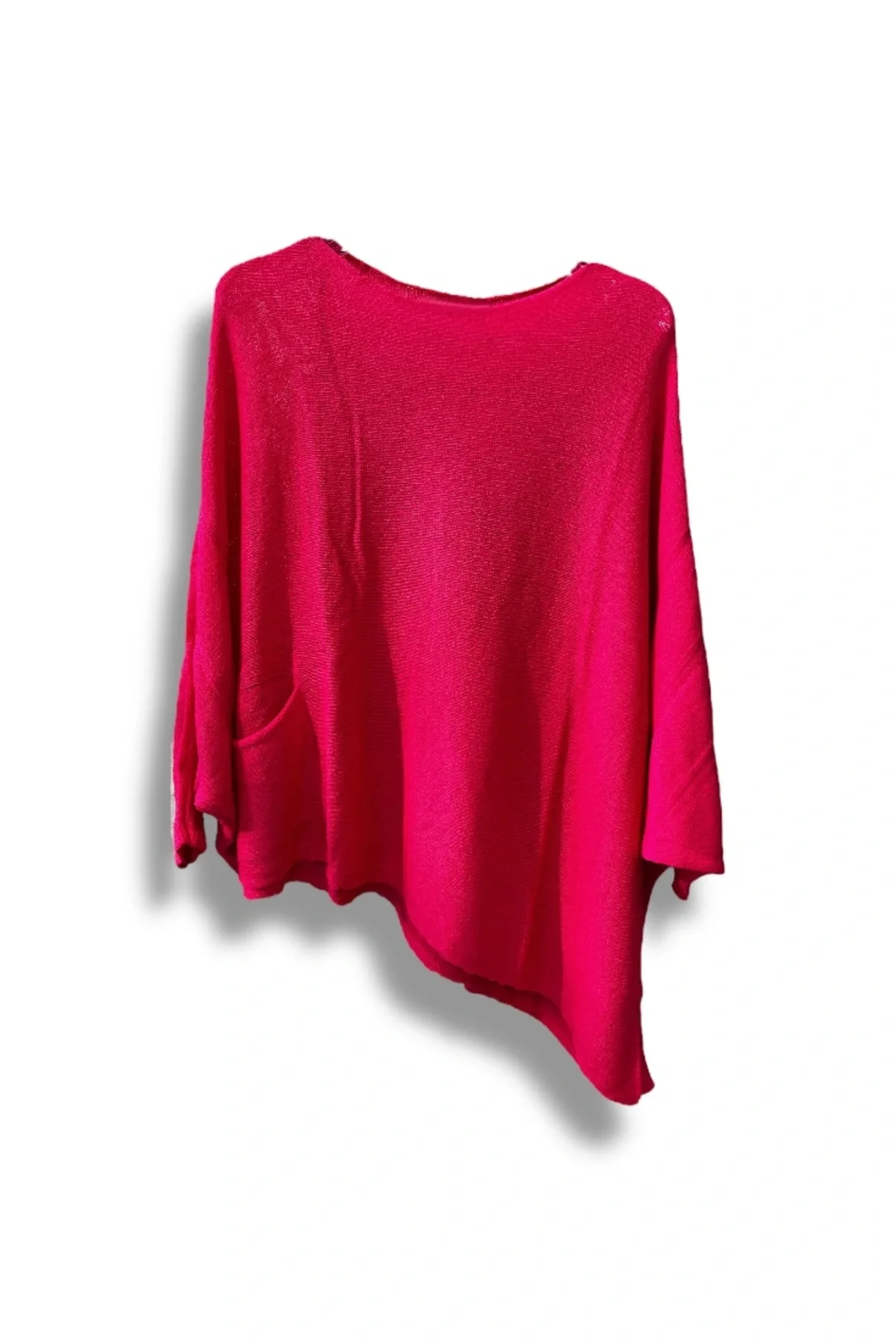 Oversize Cepli Merserize Bluz | 38-52 Beden Uyumlu Rahat Kalıp Triko