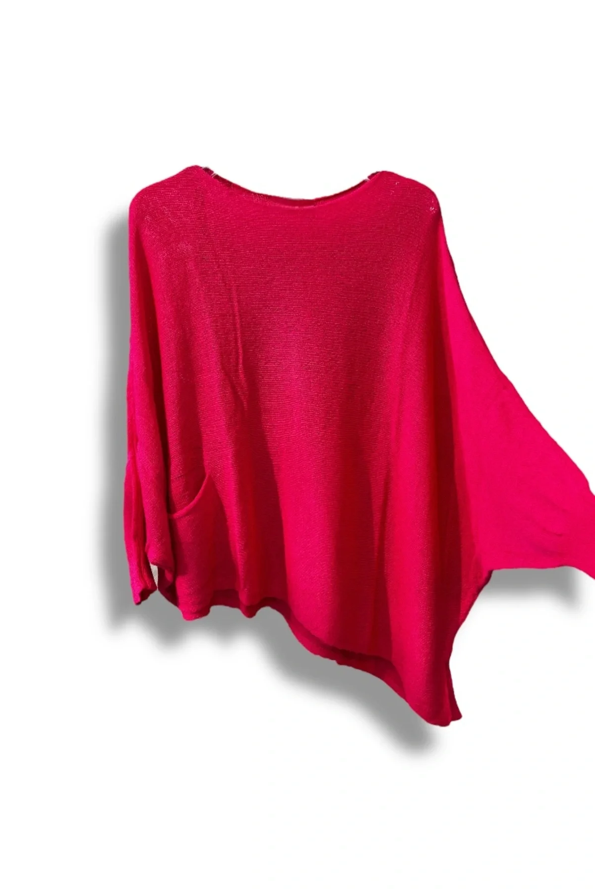 Oversize Cepli Merserize Bluz | 38-52 Beden Uyumlu Rahat Kalıp Triko