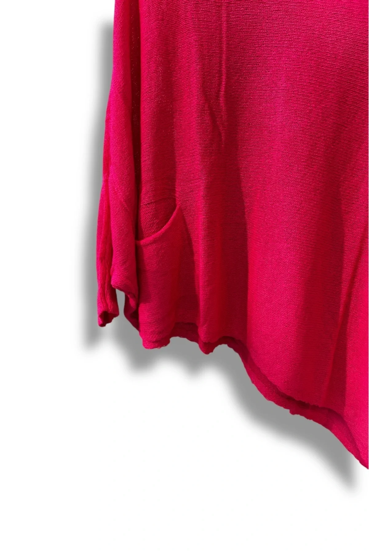 Oversize Cepli Merserize Bluz | 38-52 Beden Uyumlu Rahat Kalıp Triko