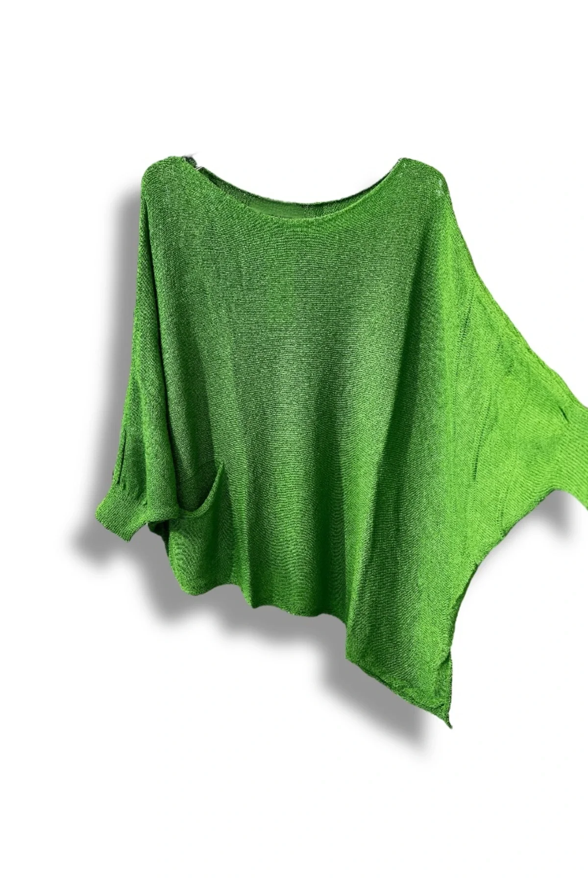 Oversize Cepli Merserize Bluz | 38-52 Beden Uyumlu Rahat Kalıp Triko