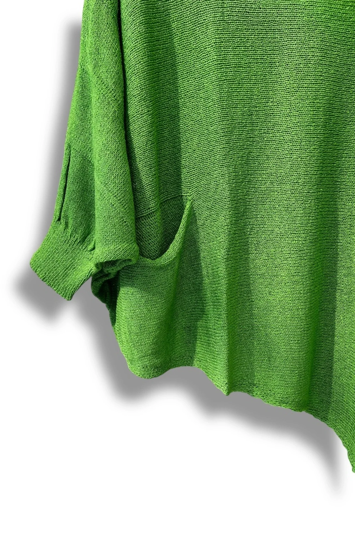 Oversize Cepli Merserize Bluz | 38-52 Beden Uyumlu Rahat Kalıp Triko