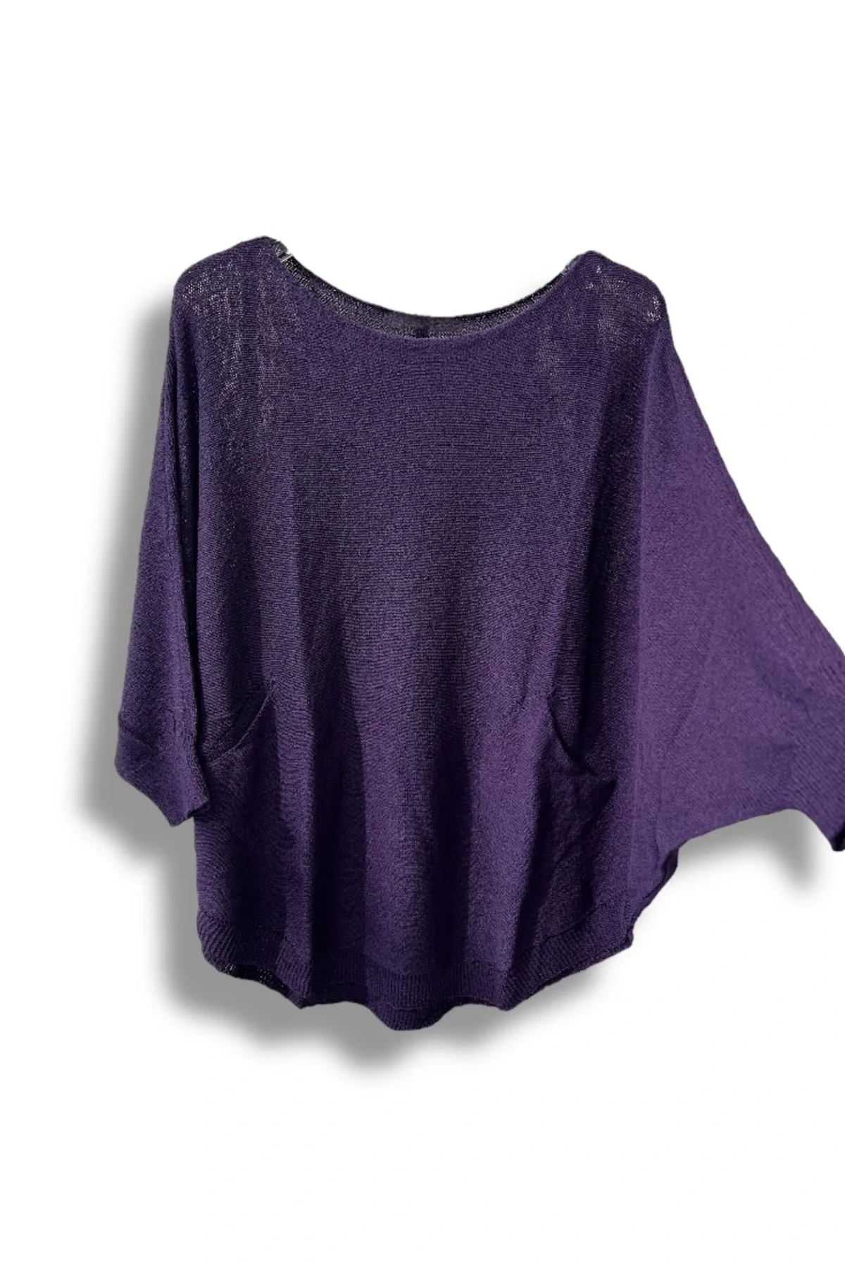 Oversize Cepli Merserize Bluz | 38-52 Beden Uyumlu Rahat Kalıp Triko