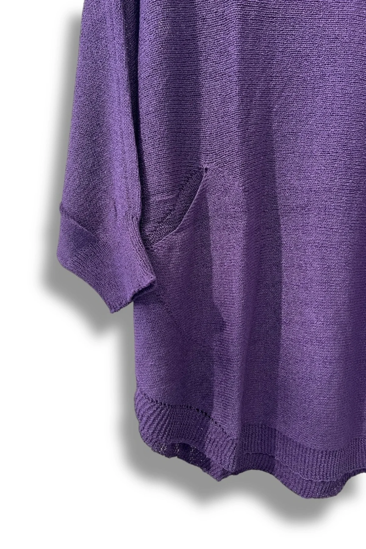 Oversize Cepli Merserize Bluz | 38-52 Beden Uyumlu Rahat Kalıp Triko