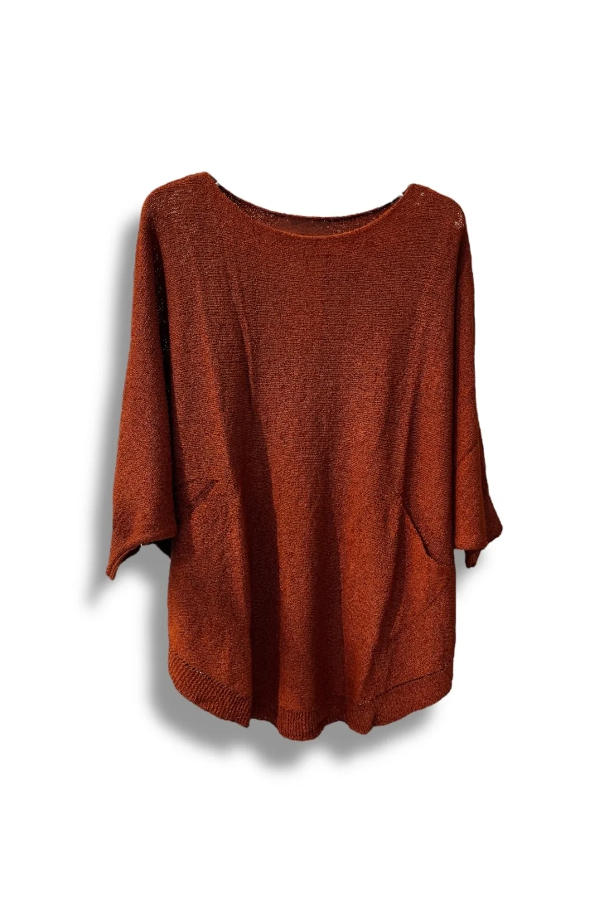 Oversize Cepli Merserize Bluz | 38-52 Beden Uyumlu Rahat Kalıp Triko