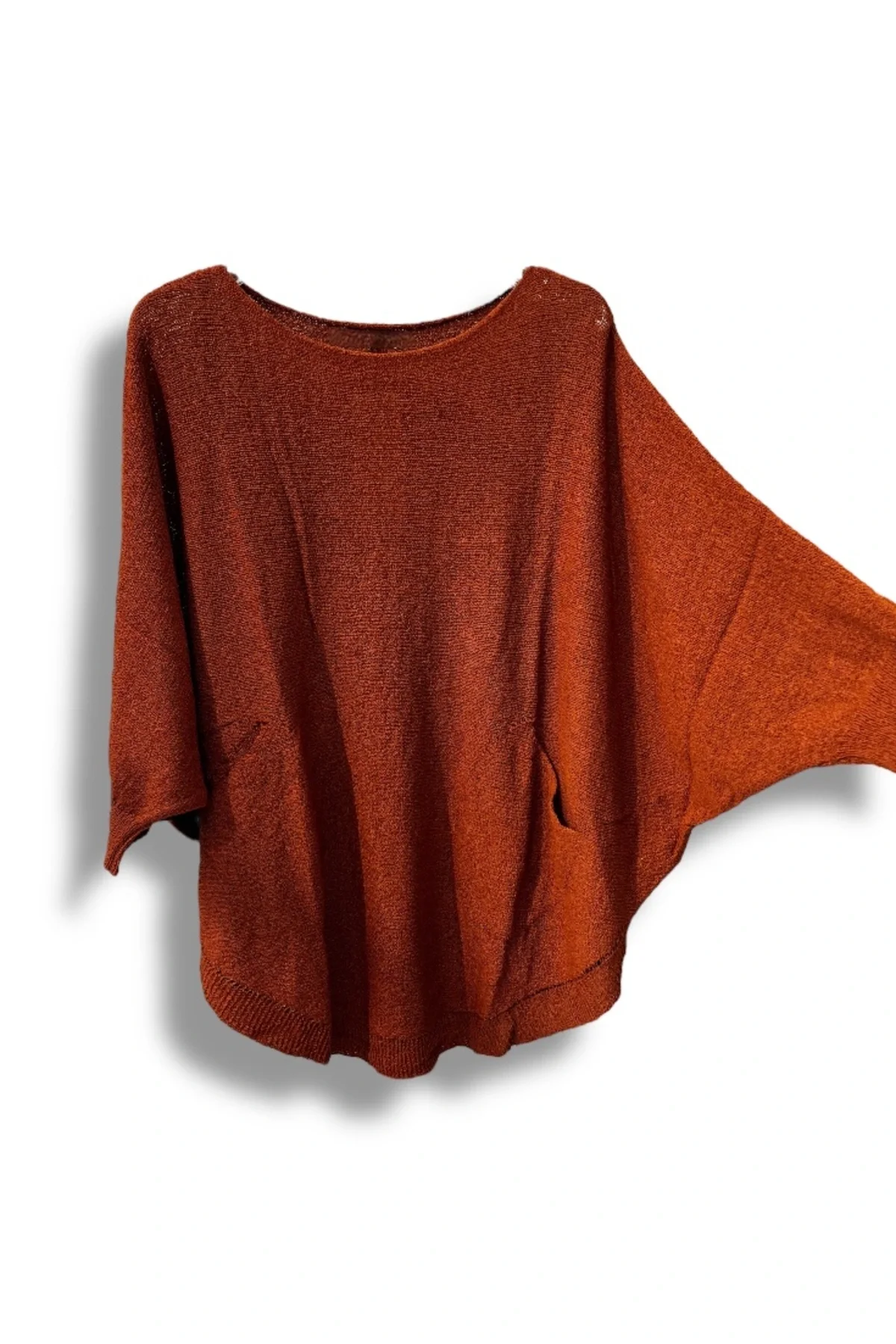 Oversize Cepli Merserize Bluz | 38-52 Beden Uyumlu Rahat Kalıp Triko