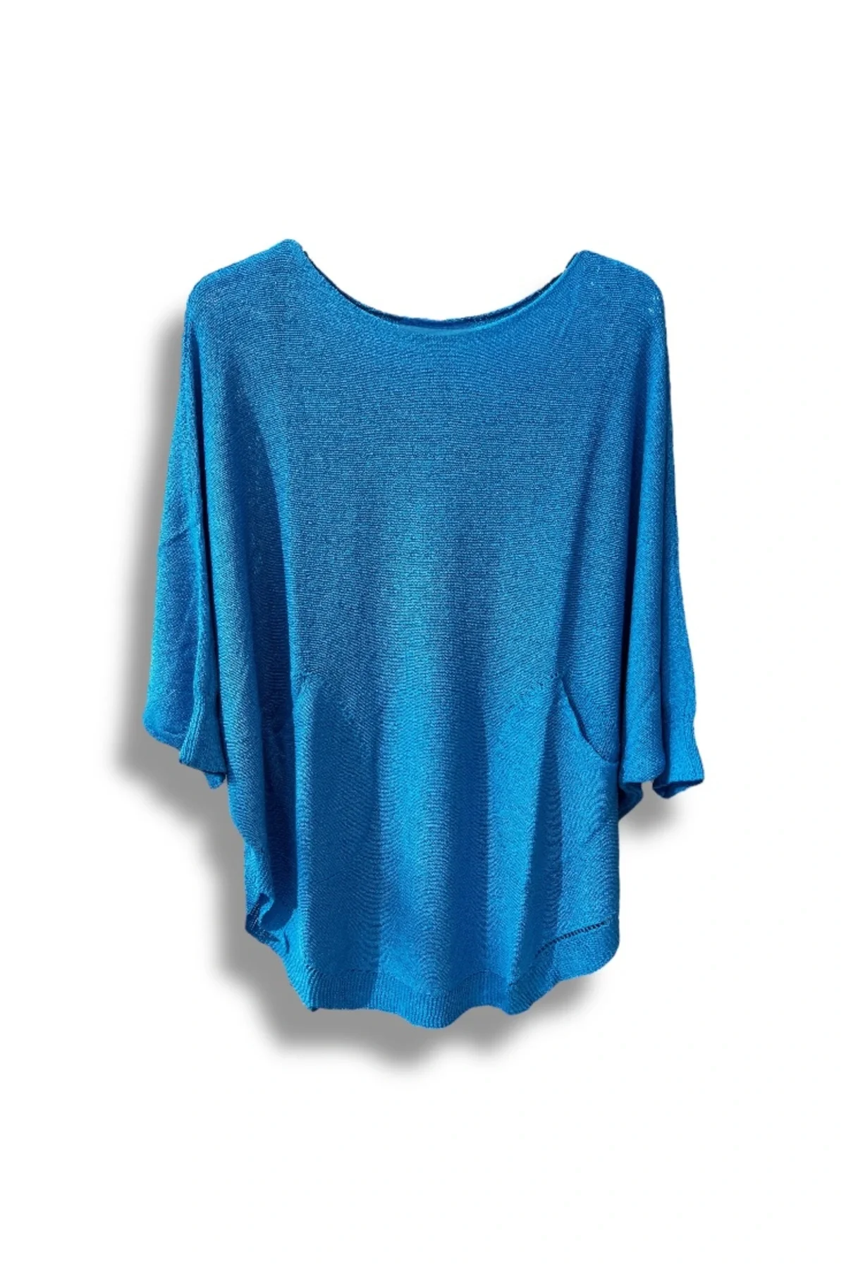 Oversize Cepli Merserize Bluz | 38-52 Beden Uyumlu Rahat Kalıp Triko