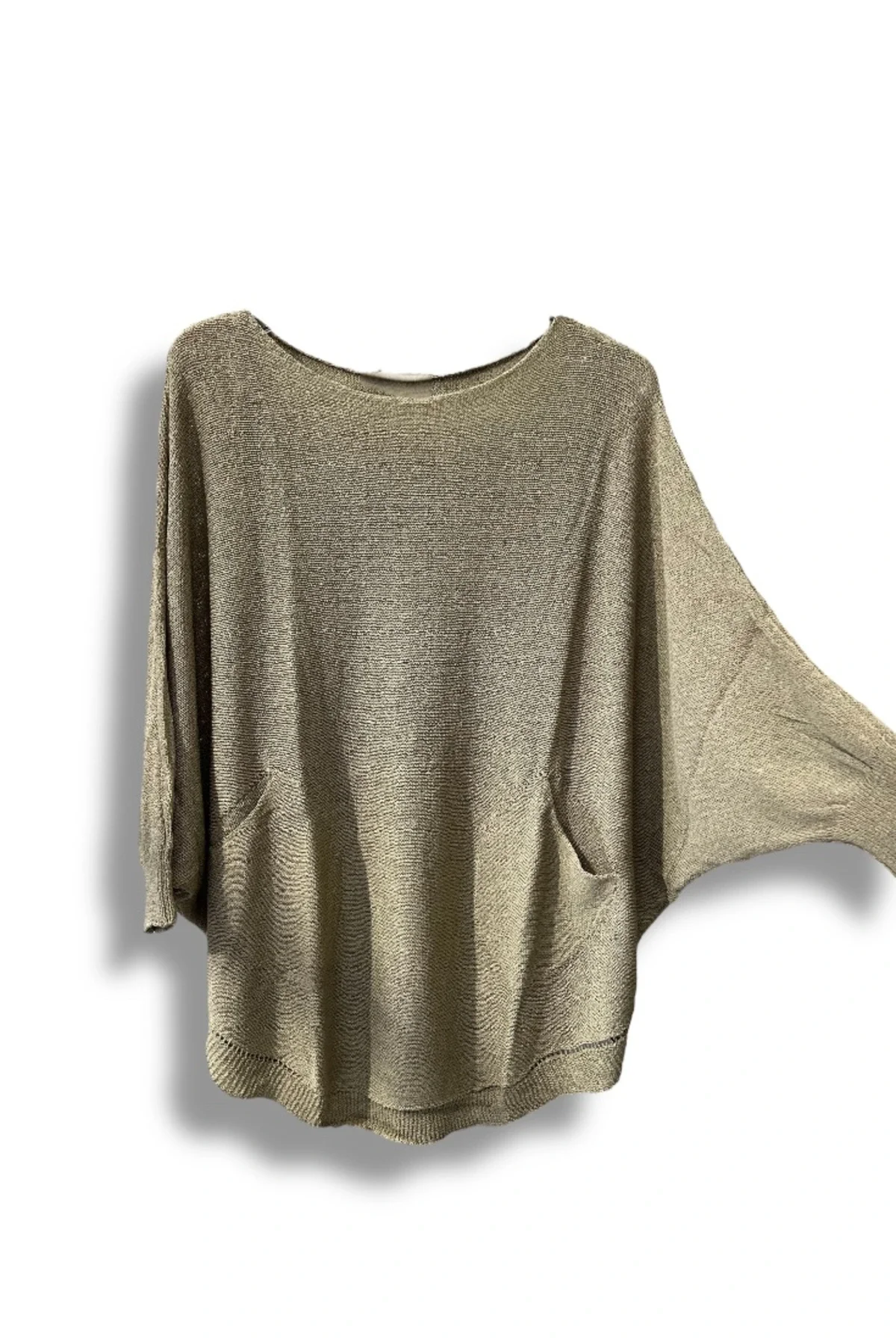 Oversize Cepli Merserize Bluz | 38-52 Beden Uyumlu Rahat Kalıp Triko