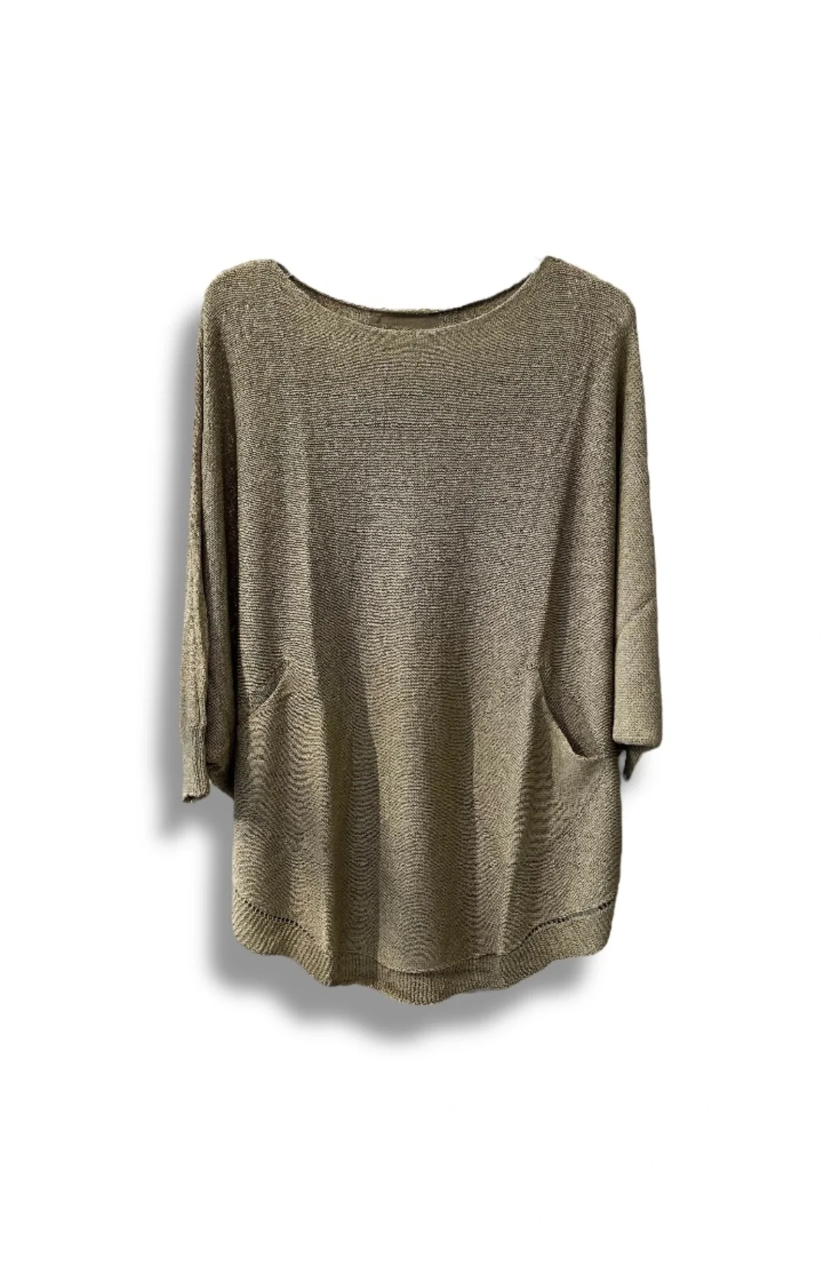 Oversize Cepli Merserize Bluz | 38-52 Beden Uyumlu Rahat Kalıp Triko