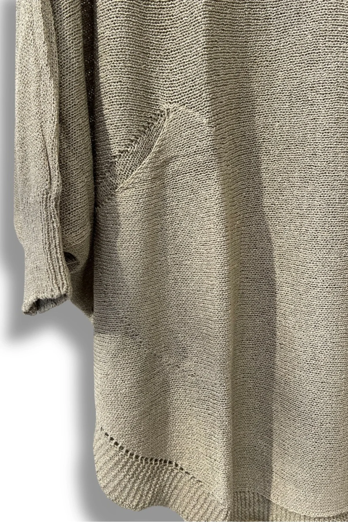 Oversize Cepli Merserize Bluz | 38-52 Beden Uyumlu Rahat Kalıp Triko