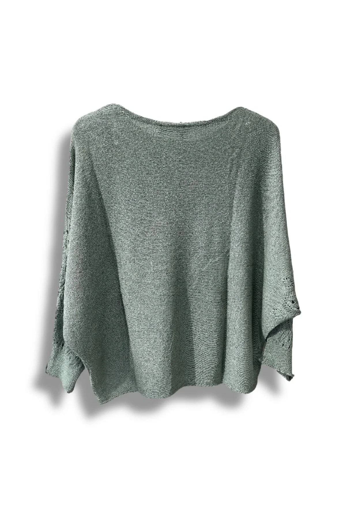 Oversize Merserize Triko Cepli ve Ajurlu Tasarım Bluz- 38-52 Beden Arası Uyumlu