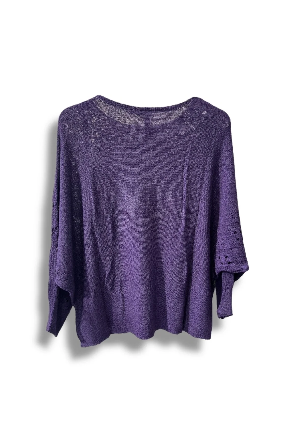 Oversize Merserize Triko Cepli ve Ajurlu Tasarım Bluz- 38-52 Beden Arası Uyumlu