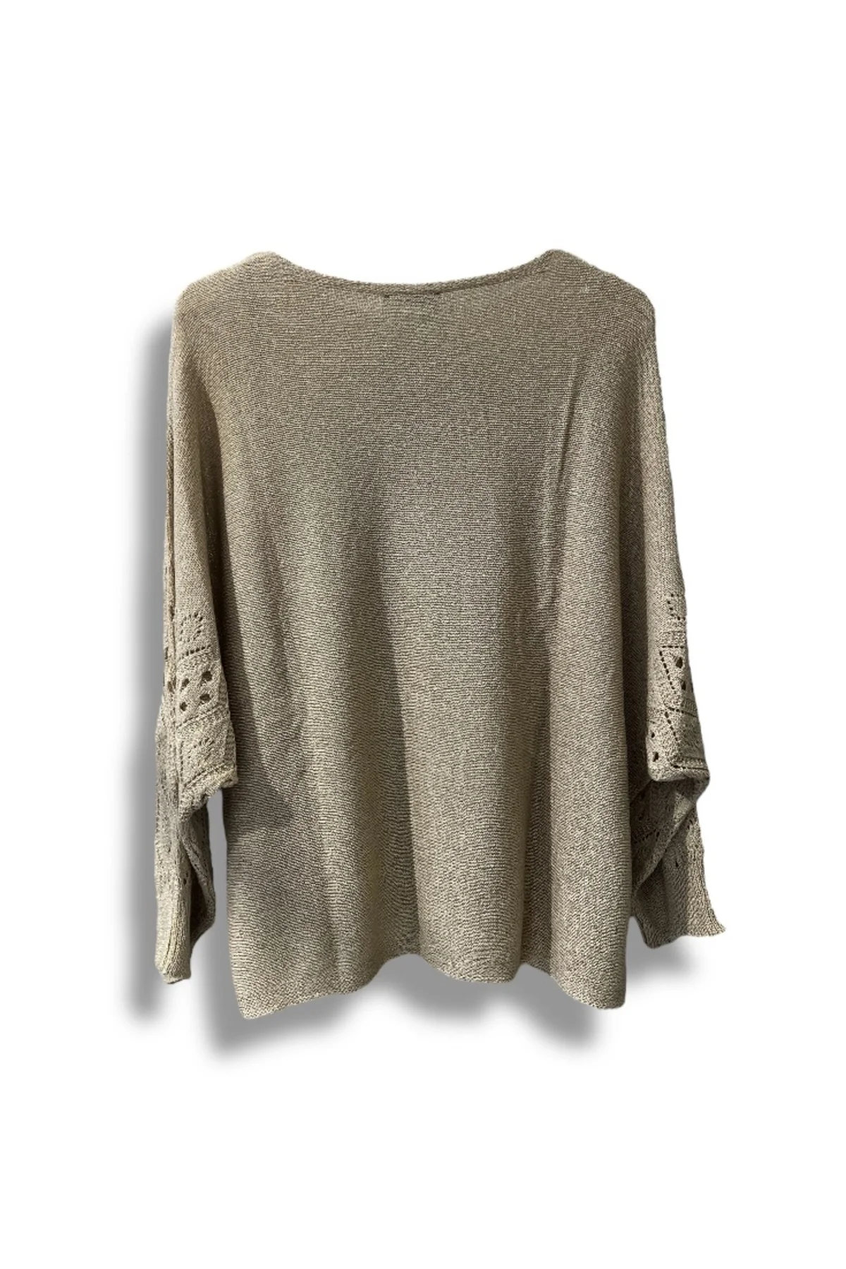 Oversize Merserize Triko Cepli ve Ajurlu Tasarım Bluz- 38-52 Beden Arası Uyumlu