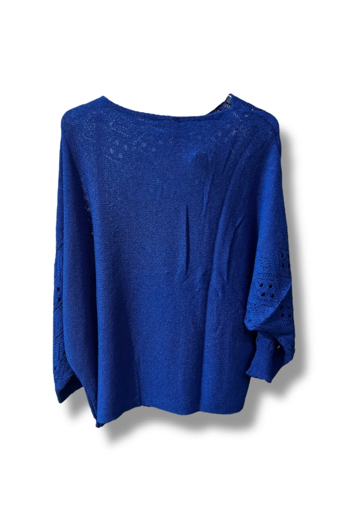 Oversize Merserize Triko Cepli ve Ajurlu Tasarım Bluz (38-52 uyumlu)