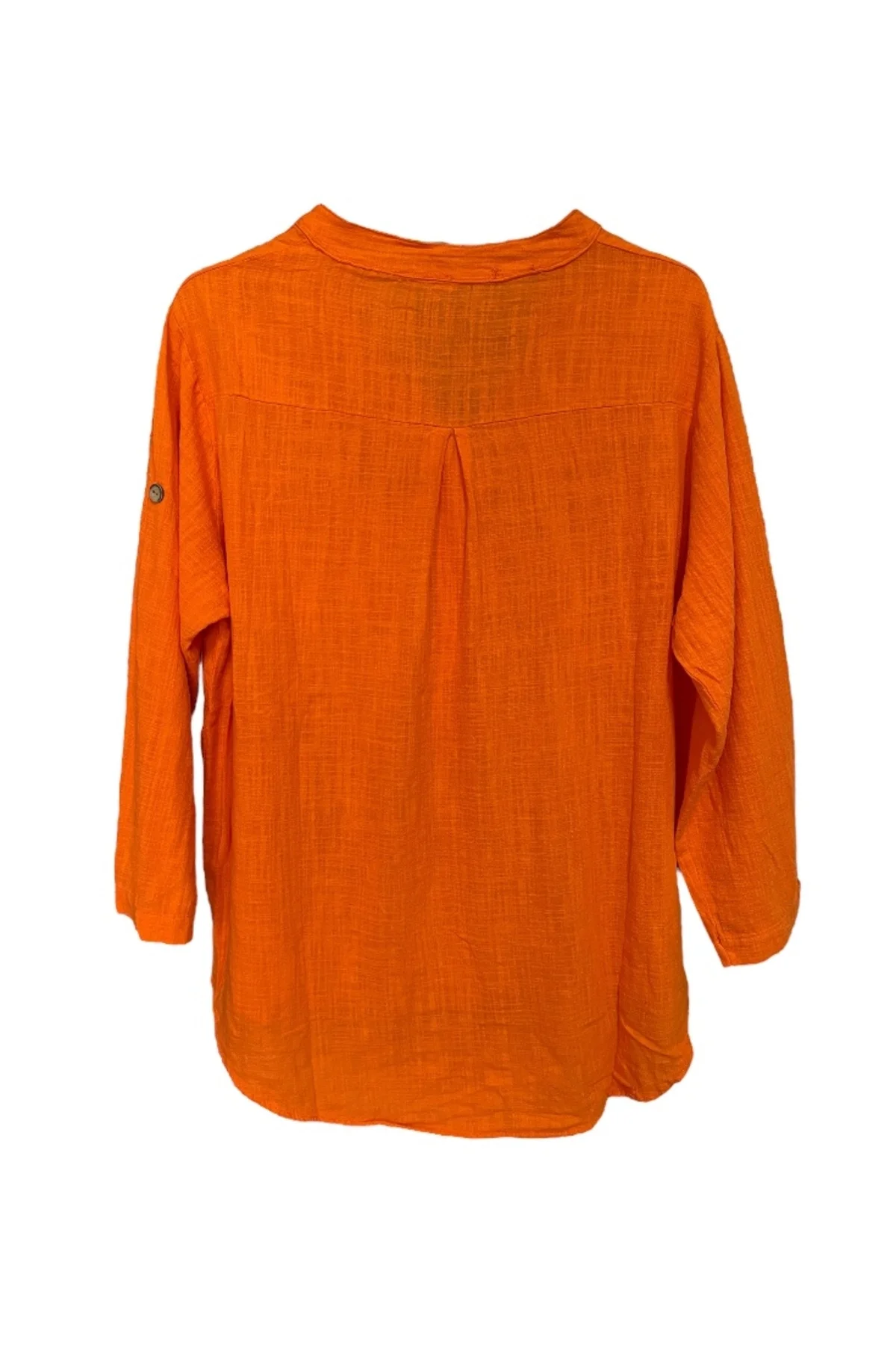 %100 Organik Pamuk Yıkamalı - Payet Cepli Rahat Kalıp Kadın Bluz