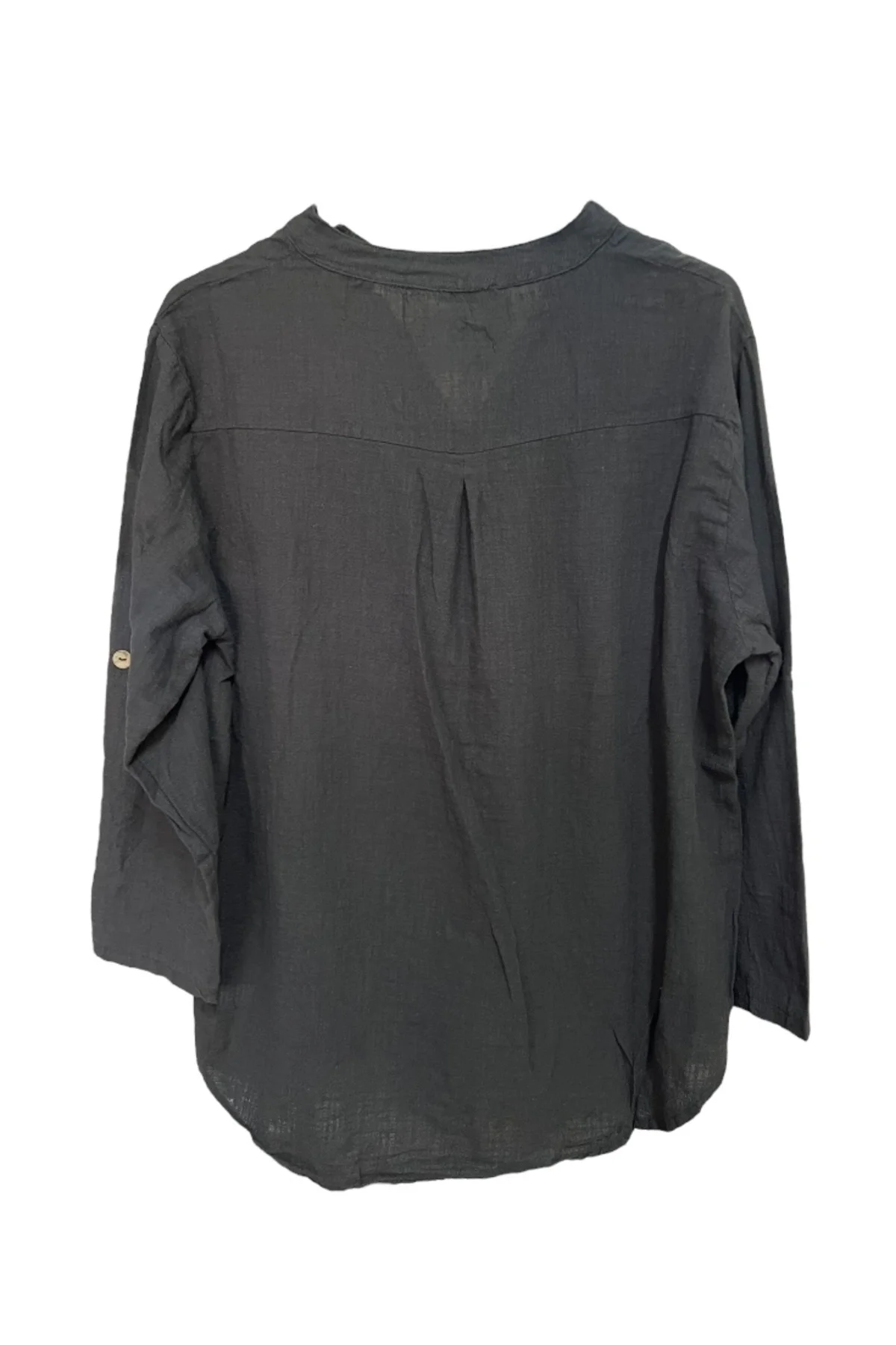 %100 Organik Pamuk Yıkamalı - Payet Cepli Rahat Kalıp Kadın Bluz