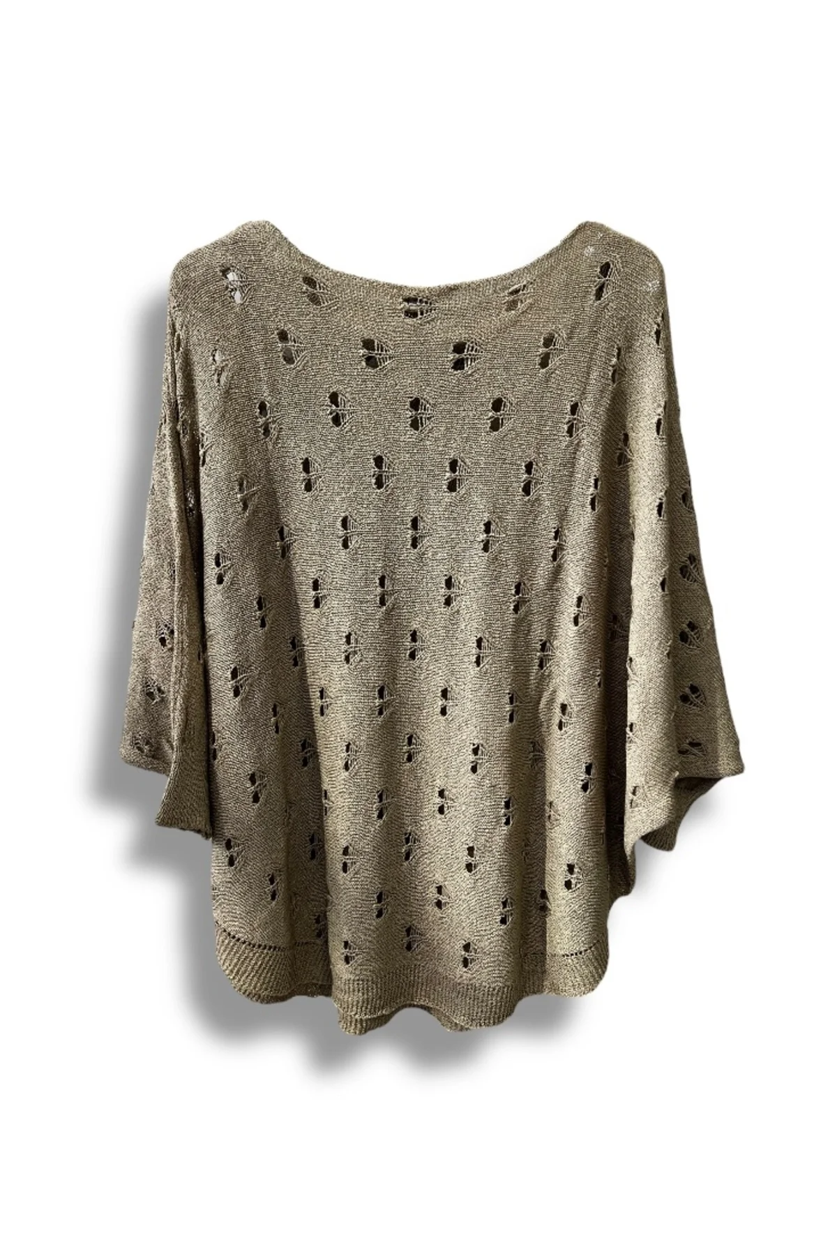 Oversize Merserize Triko Bluz - Delikli Desenli Kazak (38-52 Beden)