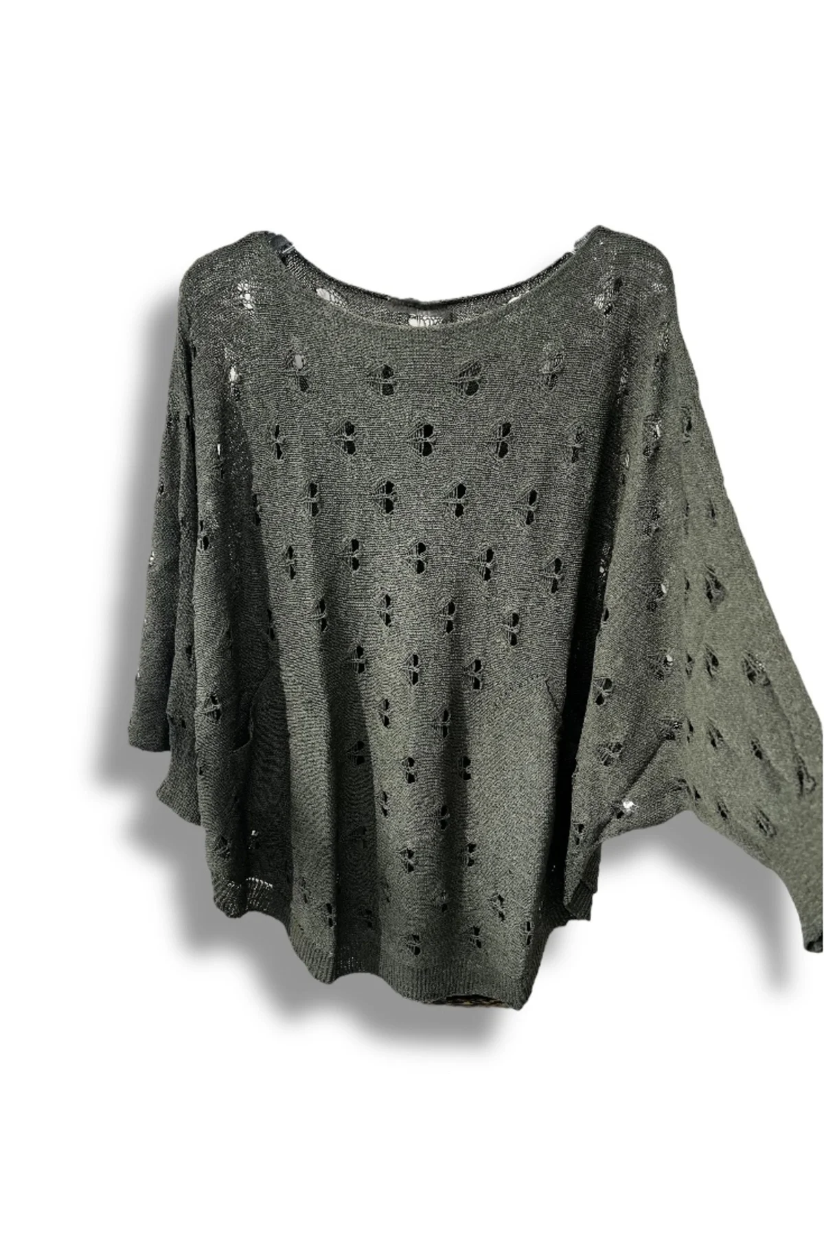 Oversize Merserize Triko Bluz - Delikli Desenli Kazak (38-52 Beden)