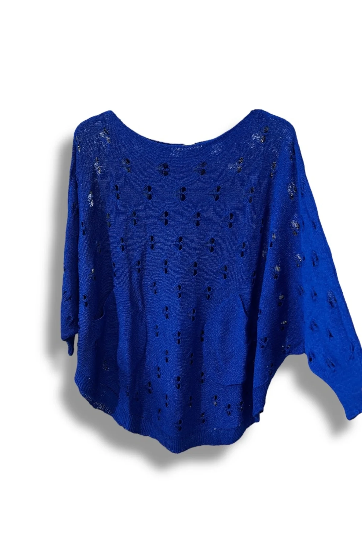 Oversize Merserize Triko Bluz - Delikli Desenli Kazak (38-52 Beden)