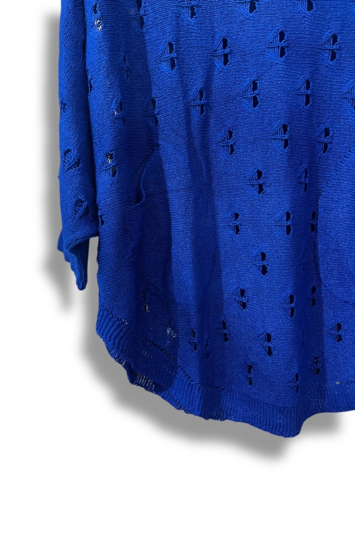 Oversize Merserize Triko Bluz - Delikli Desenli Kazak (38-52 Beden)