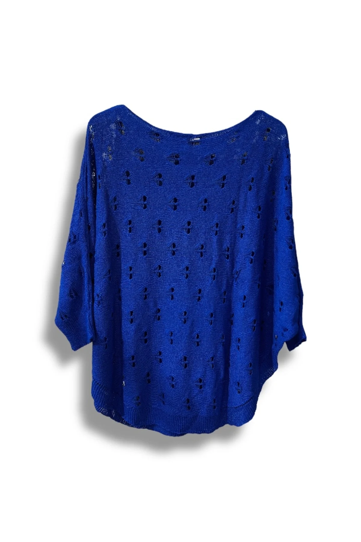 Oversize Merserize Triko Bluz - Delikli Desenli Kazak (38-52 Beden)