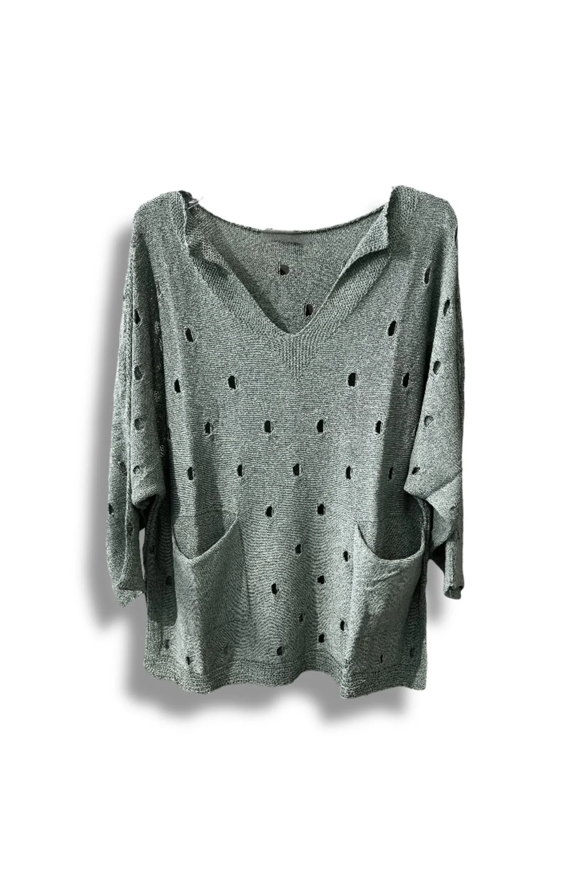 Kadın Merserize Oversize Triko Bluz – Standart Beden (38-48 Uyumlu) – Şık ve Rahat Yazlık Kazak