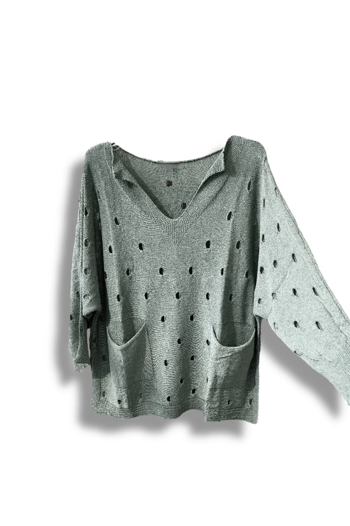 Kadın Merserize Oversize Triko Bluz – Standart Beden (38-48 Uyumlu) – Şık ve Rahat Yazlık Kazak