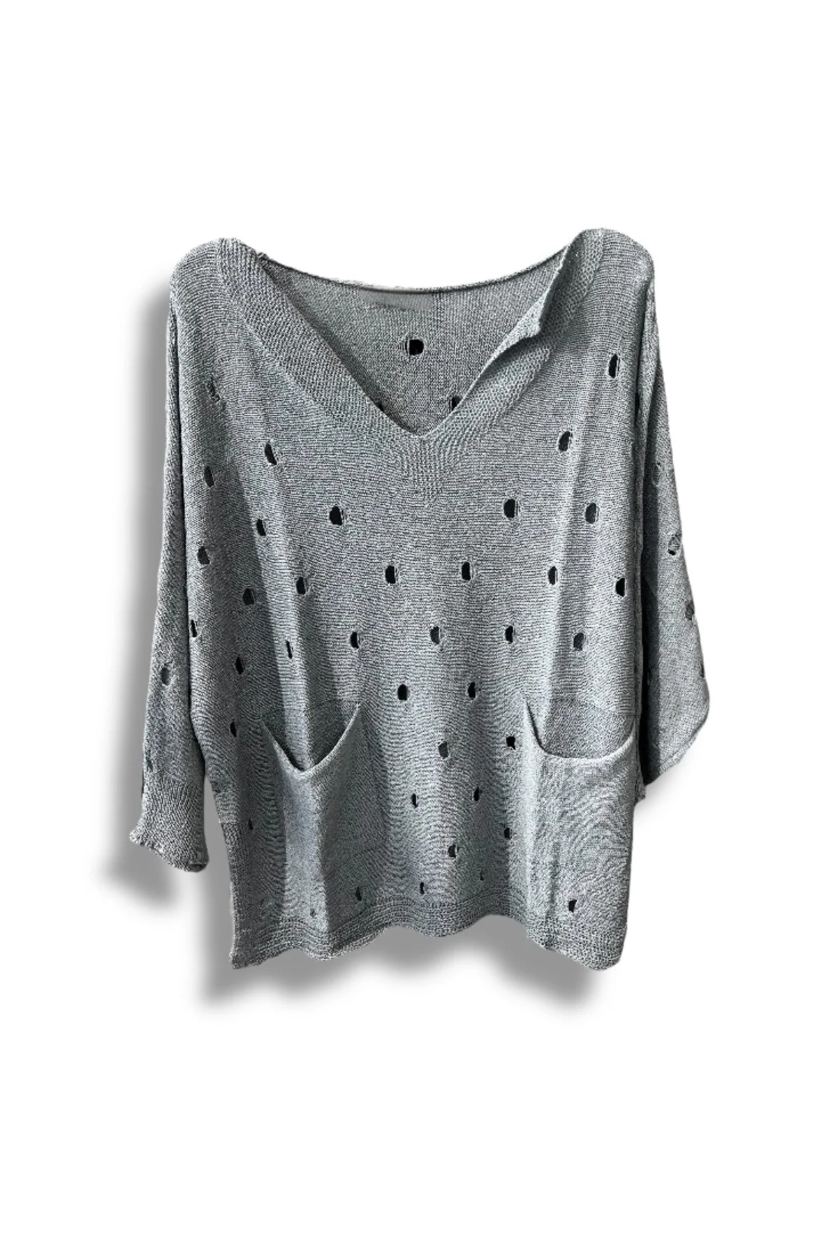 Kadın Merserize Oversize Triko Bluz – Standart Beden (38-48 Uyumlu) – Şık ve Rahat Yazlık Kazak