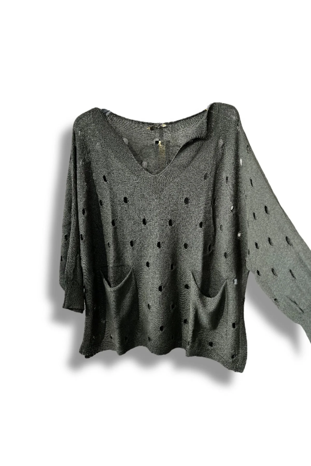 Kadın Merserize Oversize Triko Bluz – Standart Beden (38-48 Uyumlu) – Şık ve Rahat Yazlık Kazak