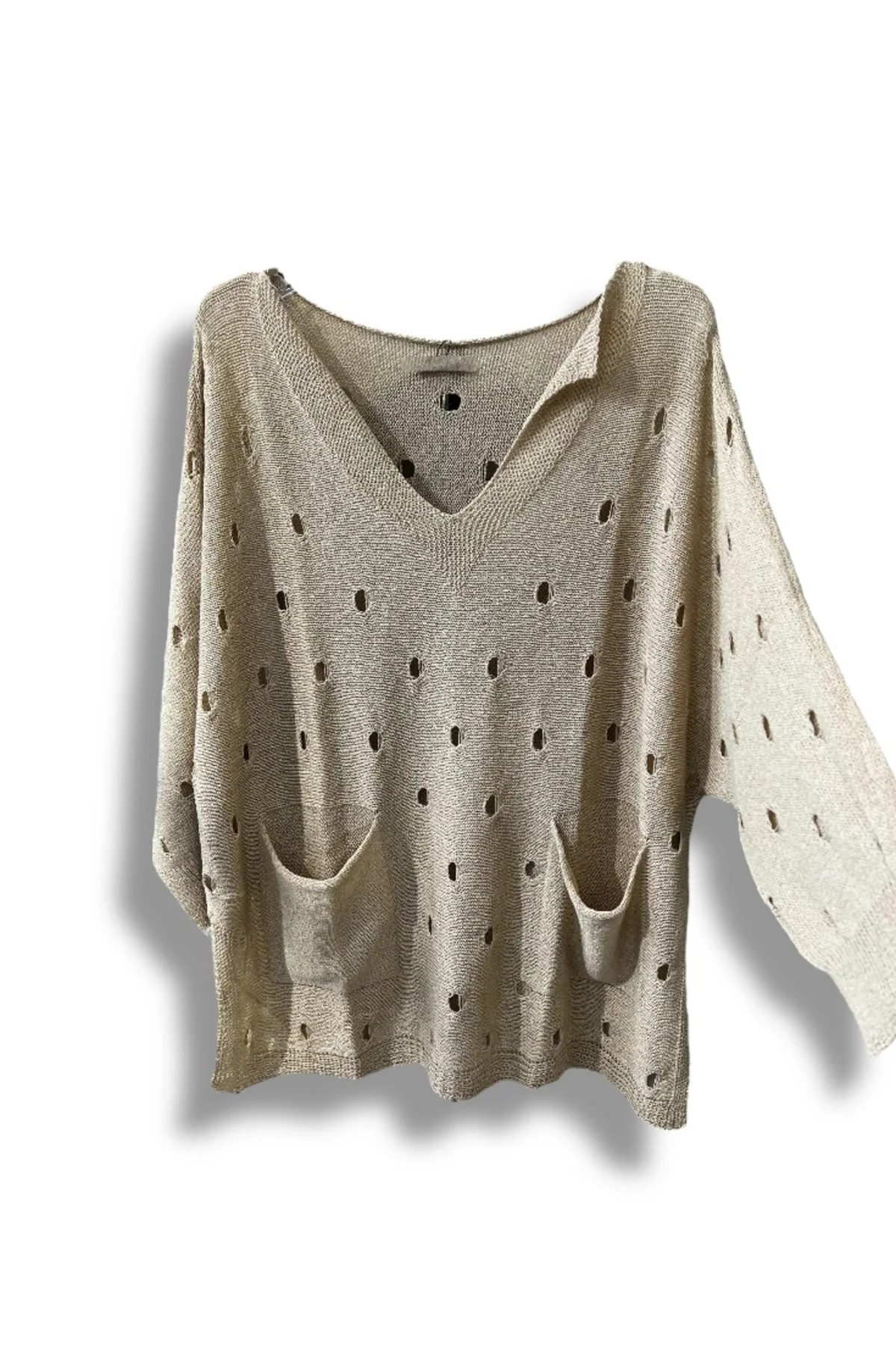 Kadın Merserize Oversize Triko Bluz – Standart Beden (38-48 Uyumlu) – Şık ve Rahat Yazlık Kazak