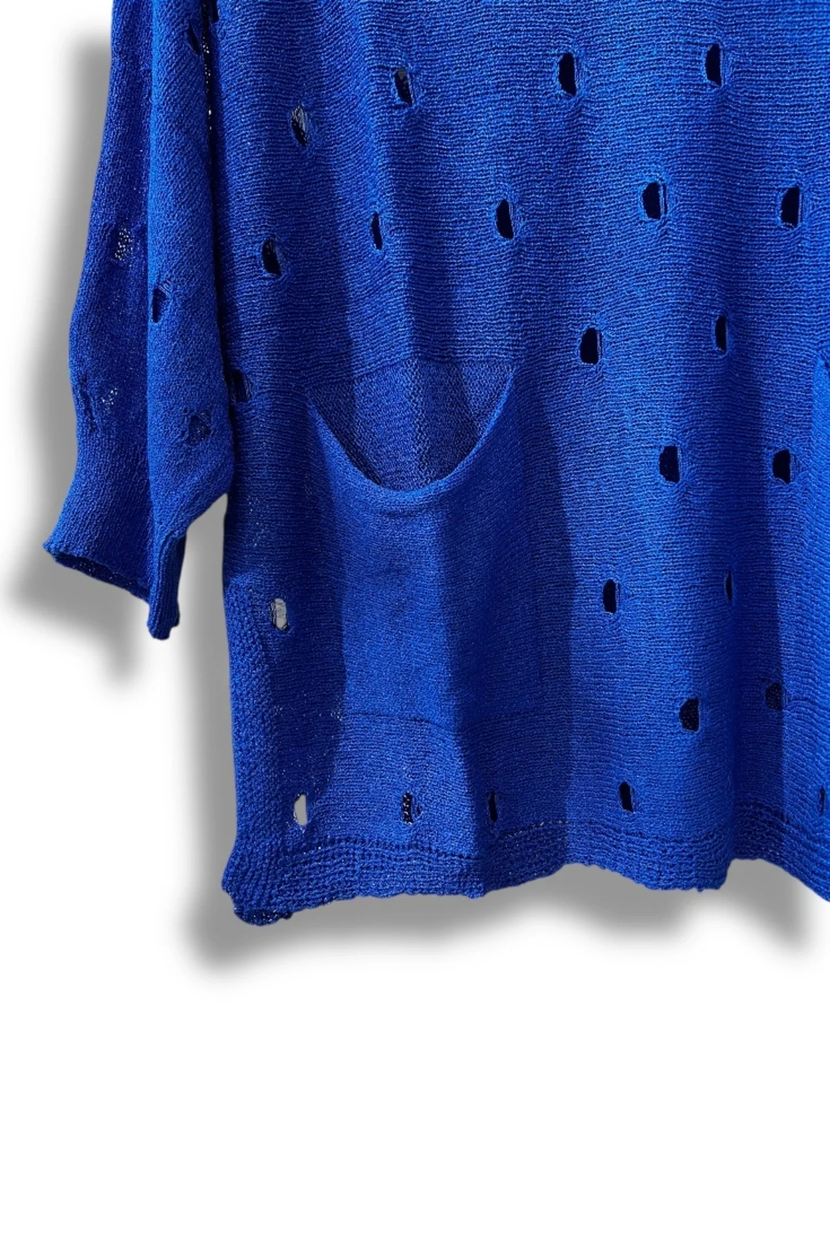 Kadın Merserize Oversize Triko Bluz – Standart Beden (38-48 Uyumlu) – Şık ve Rahat Yazlık Kazak