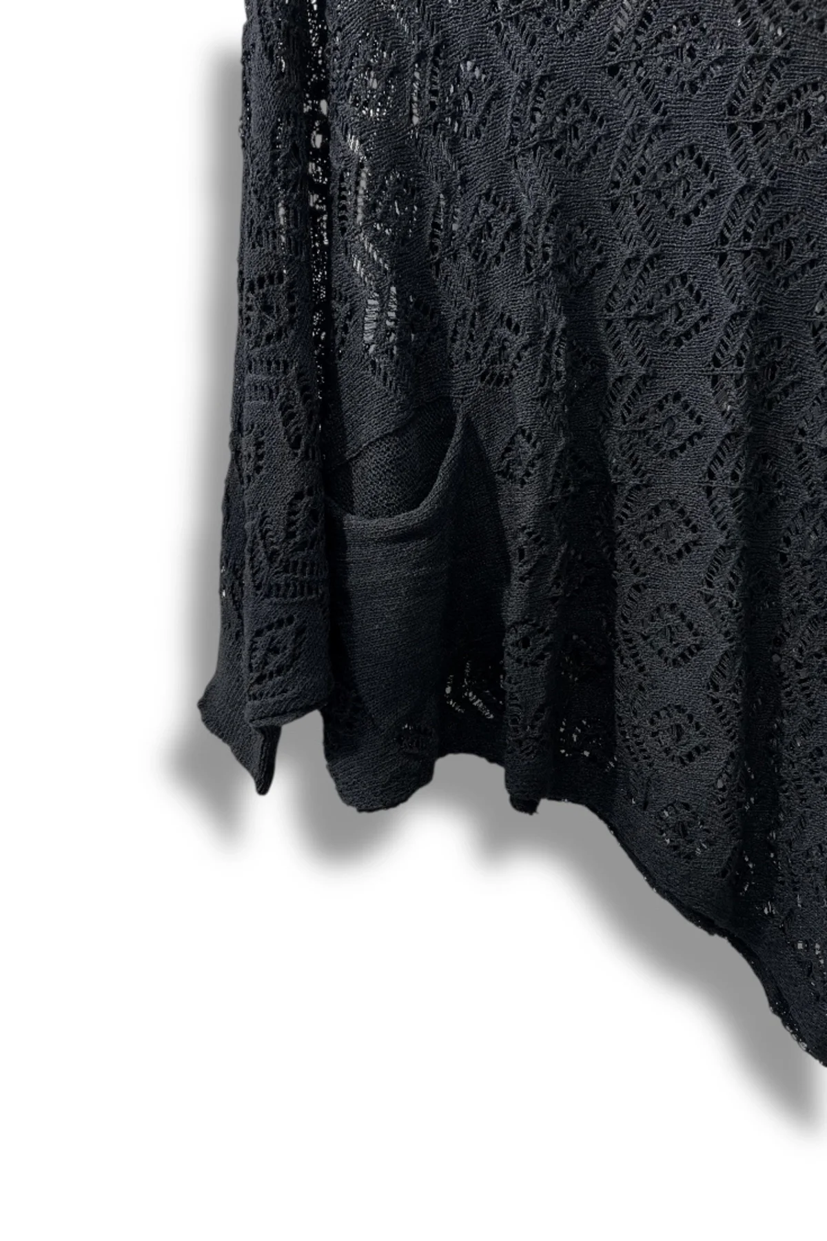 Kadın Merserize Ajurlu Asimetrik Triko Bluz – Standart Beden (38-48 Uyumlu)