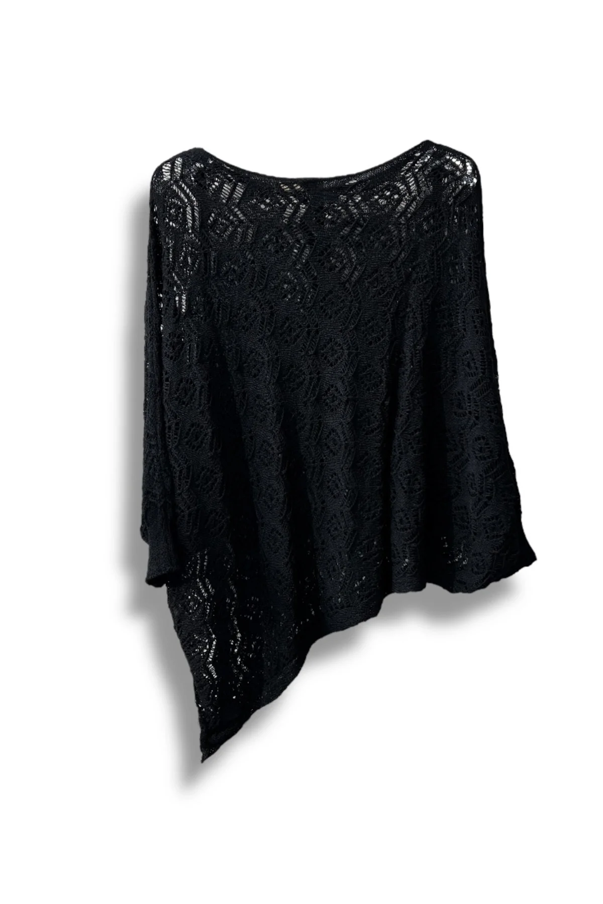 Kadın Merserize Ajurlu Asimetrik Triko Bluz – Standart Beden (38-48 Uyumlu)